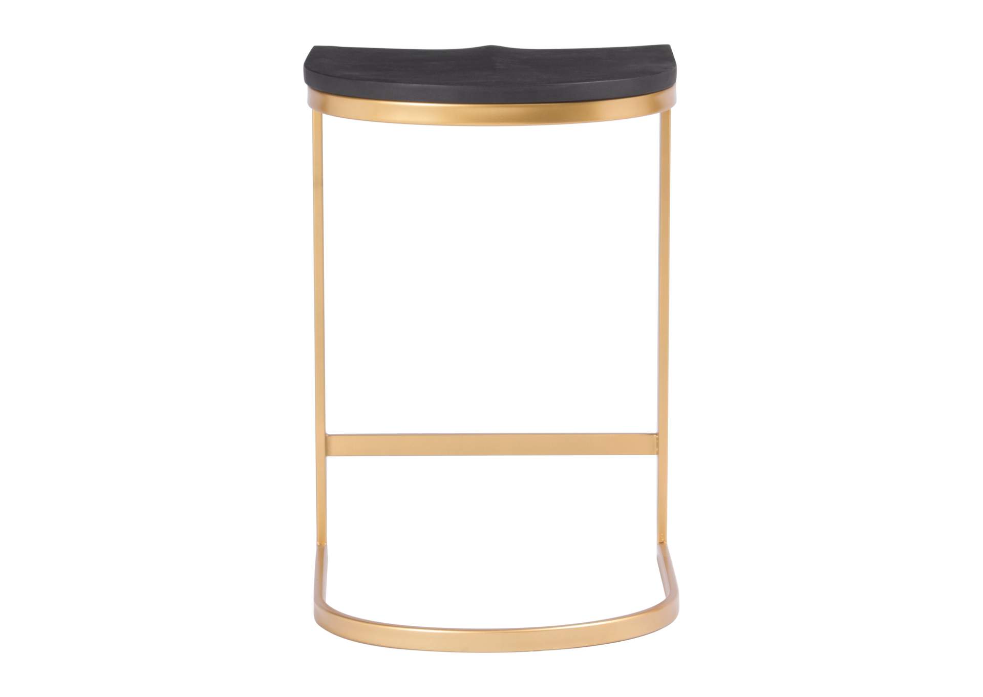 Louis Counter Stool (Set Of 2) Black & Gold,Zuo