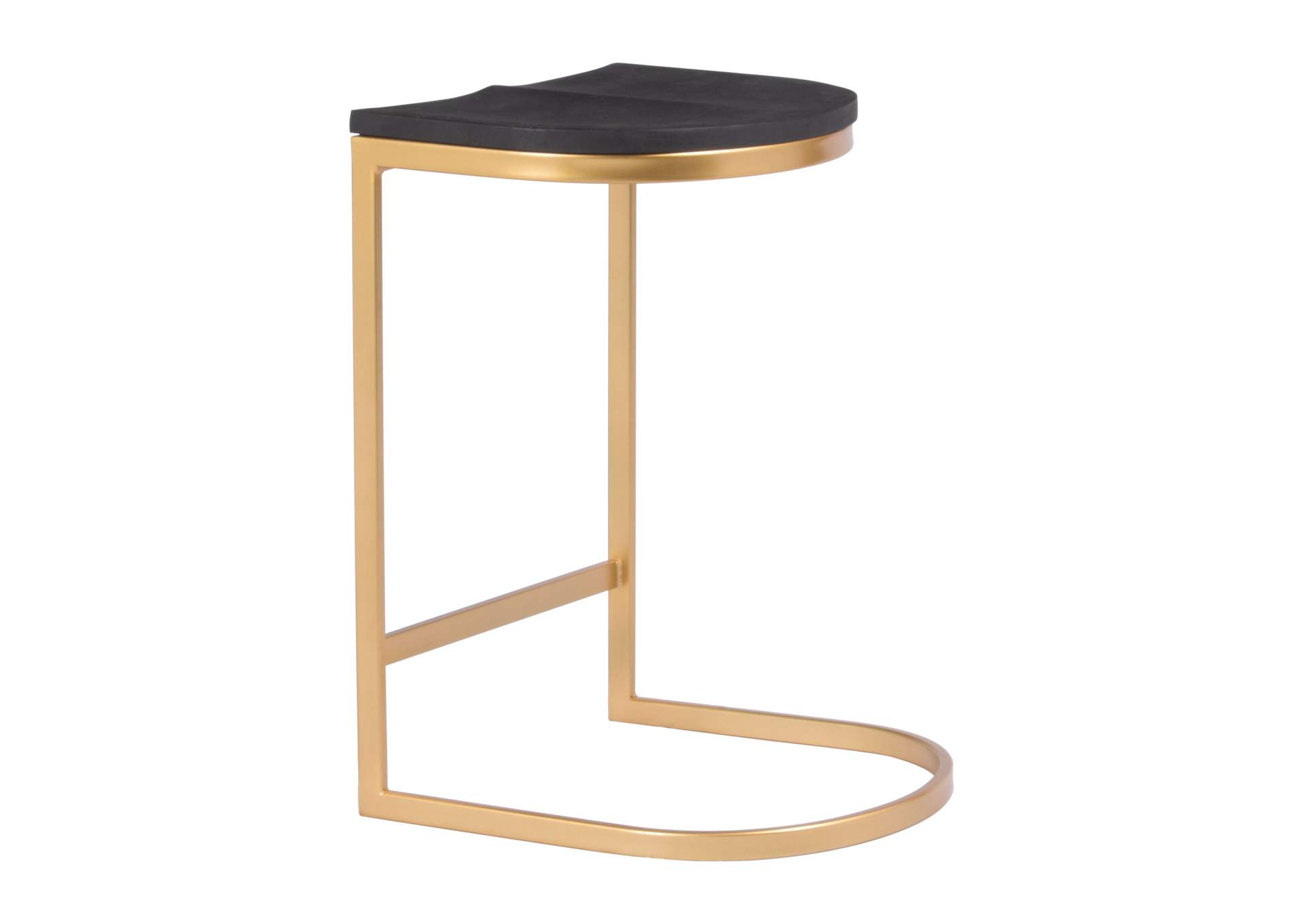 Louis Counter Stool (Set Of 2) Black & Gold,Zuo