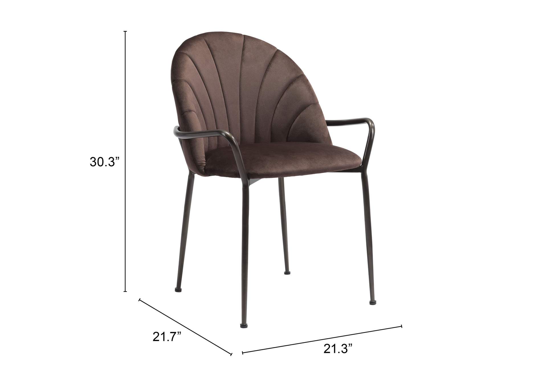 Kurt Dining Chair (Set Of 2) Dark Brown,Zuo