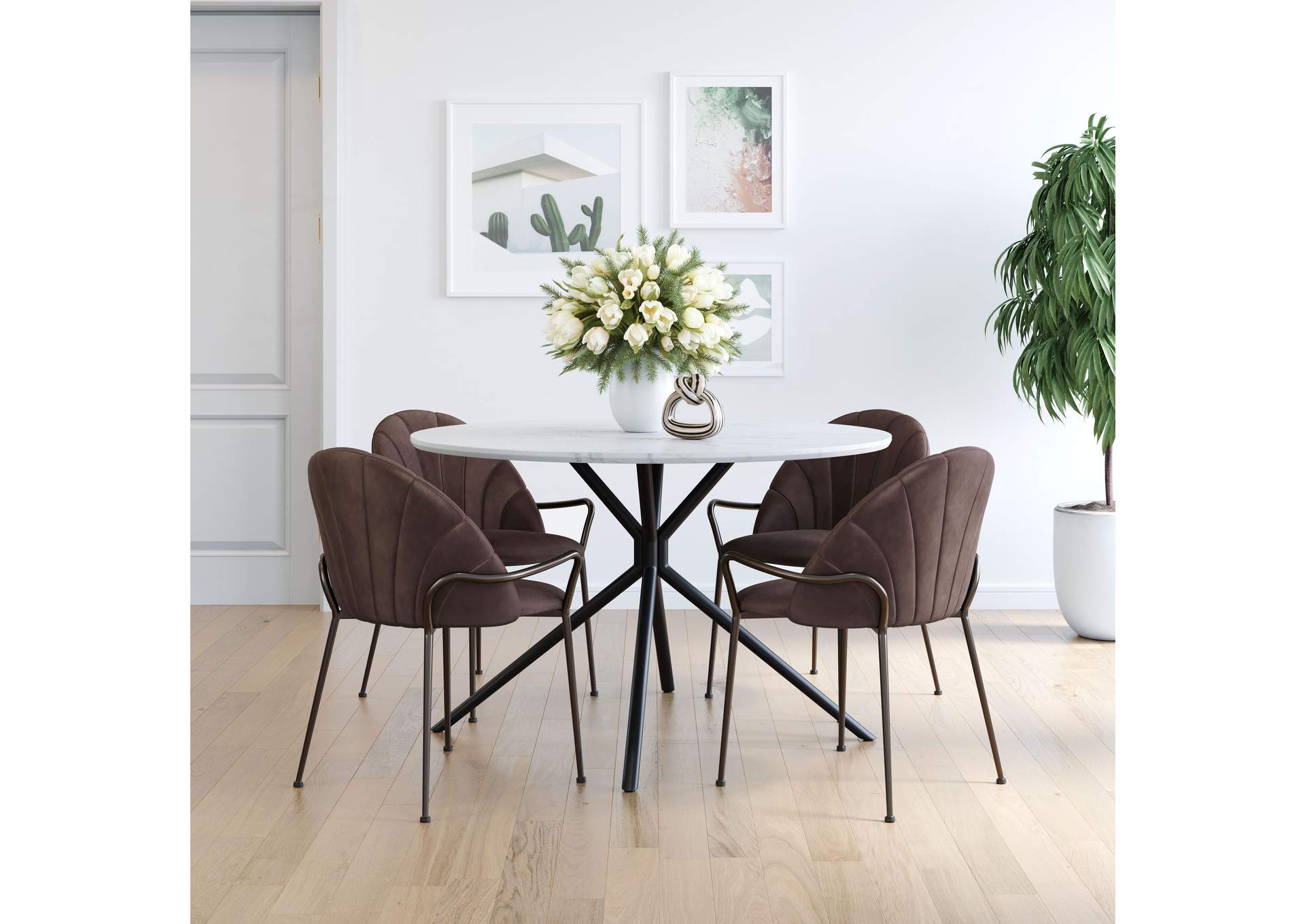 Kurt Dining Chair (Set Of 2) Dark Brown,Zuo