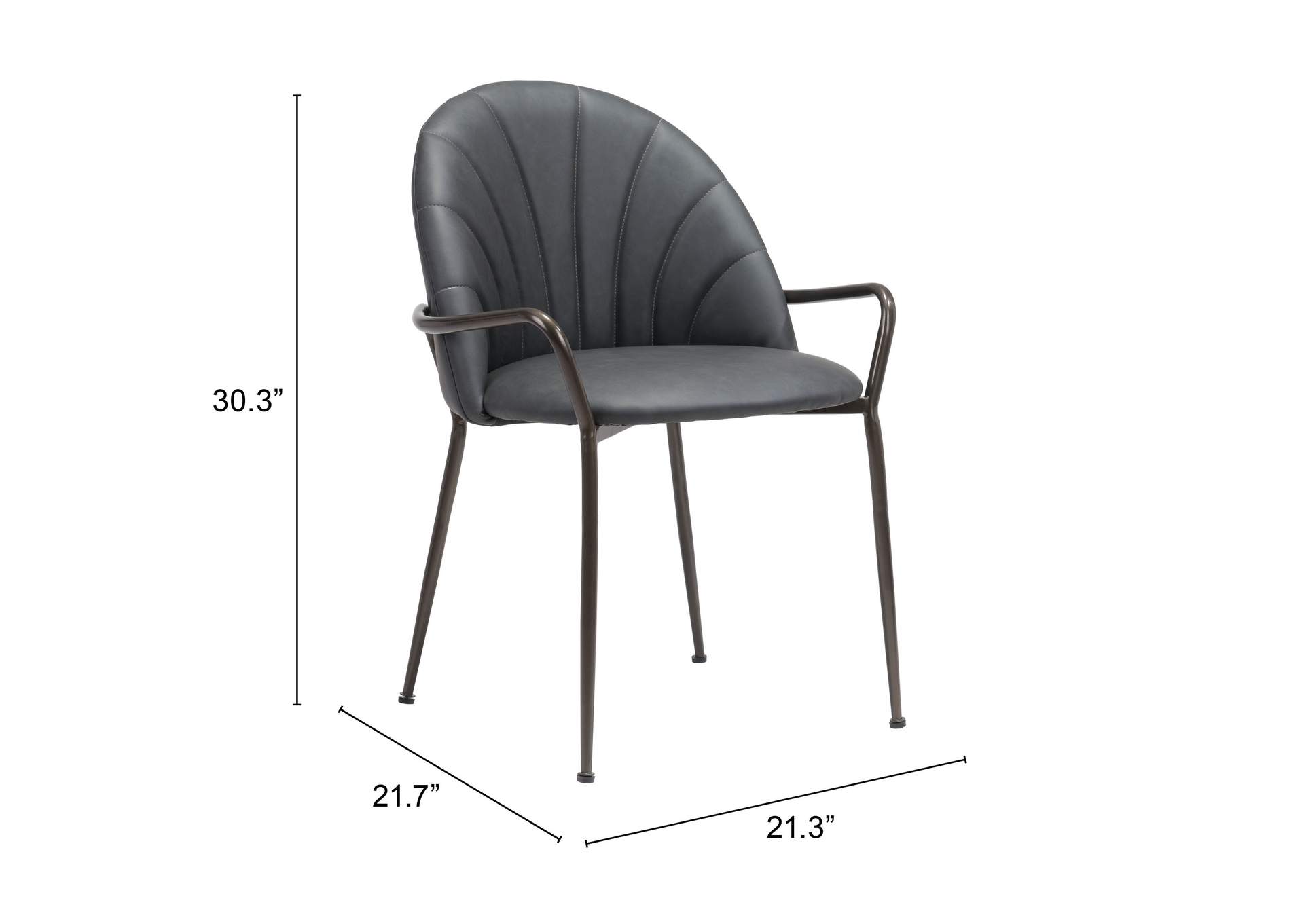 Kurt Dining Chair (Set Of 2) Gray,Zuo