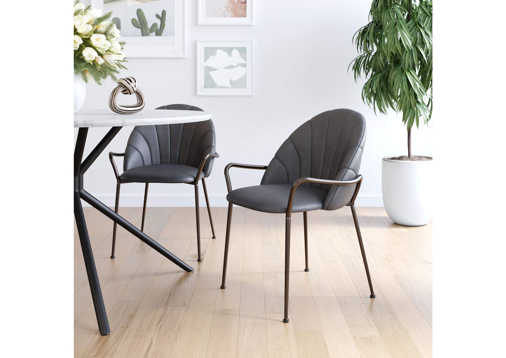 Kurt Dining Chair (Set Of 2) Gray,Zuo
