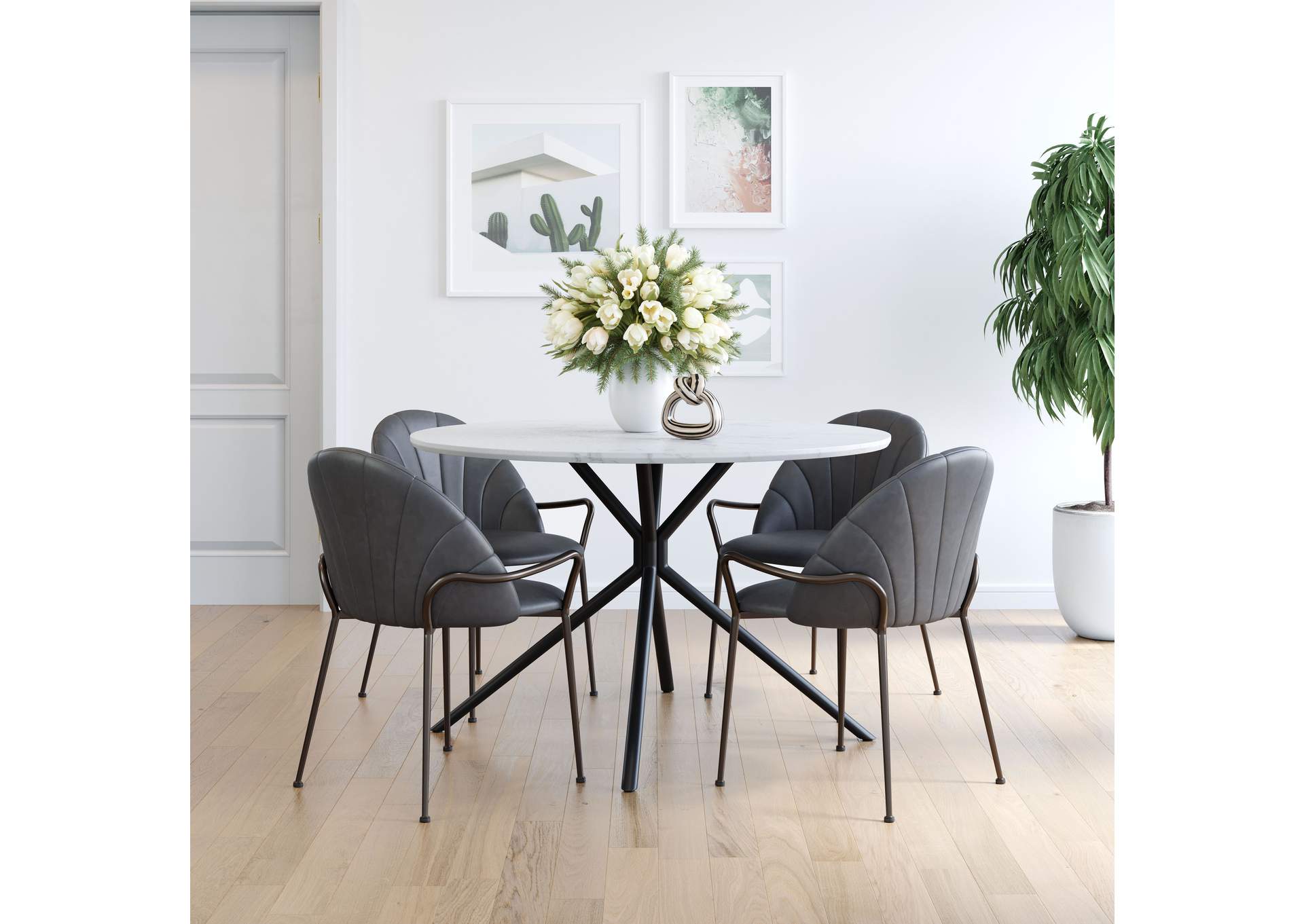 Kurt Dining Chair (Set Of 2) Gray,Zuo