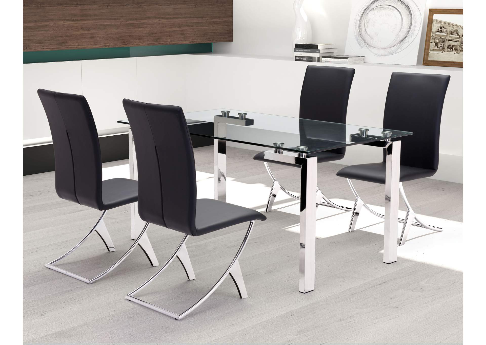 Delfin Dining Chair (Set Of 2) Black,Zuo
