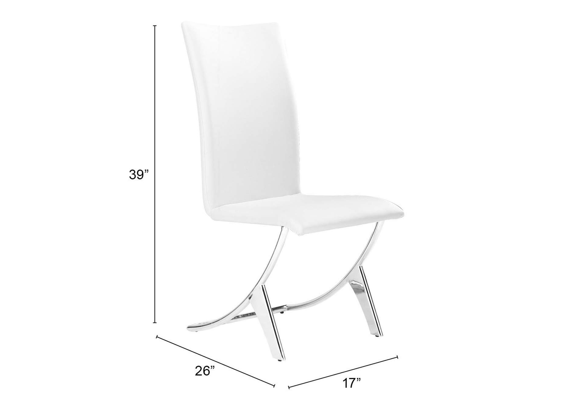 Delfin Dining Chair (Set Of 2) White,Zuo