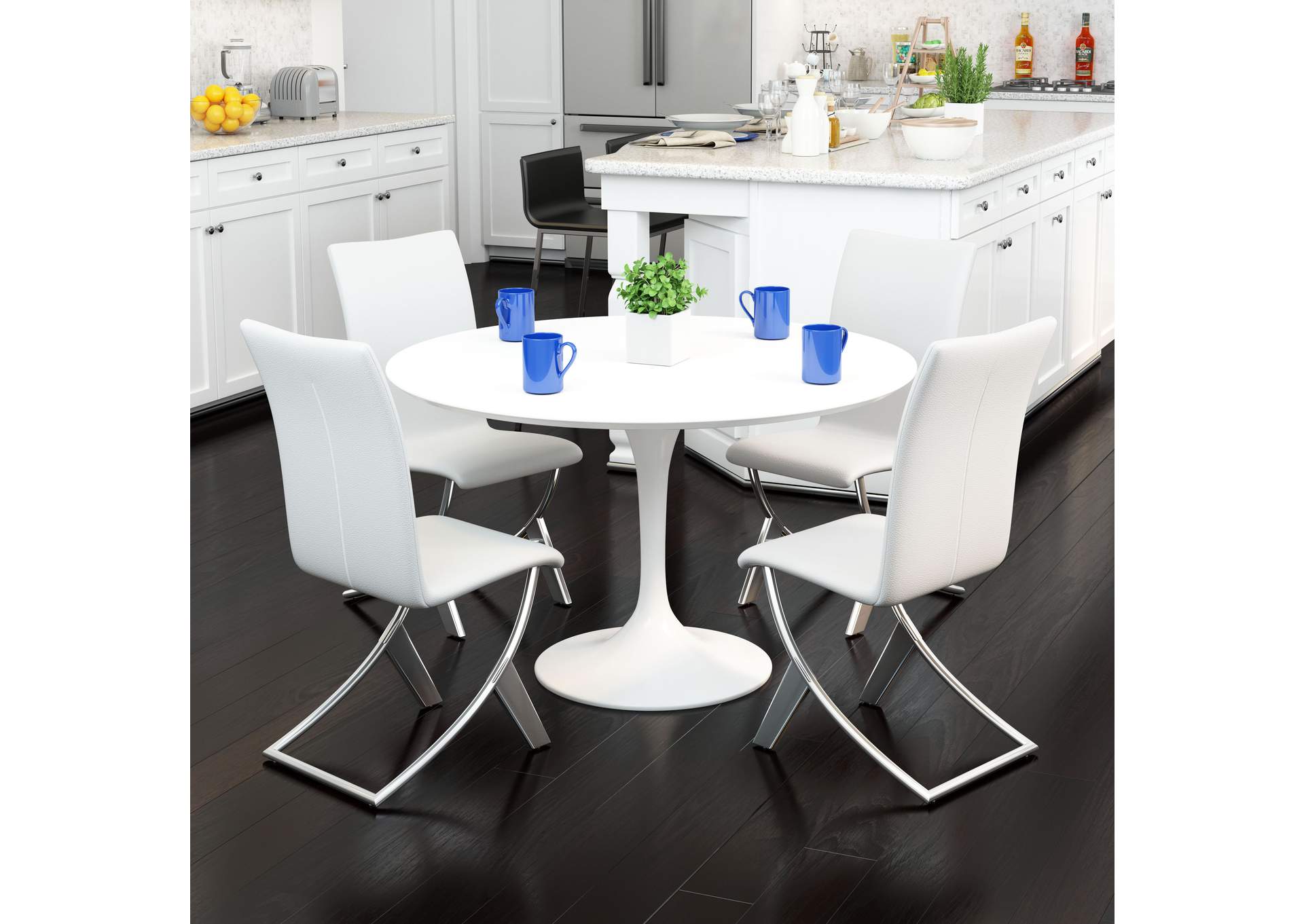 Delfin Dining Chair (Set Of 2) White,Zuo