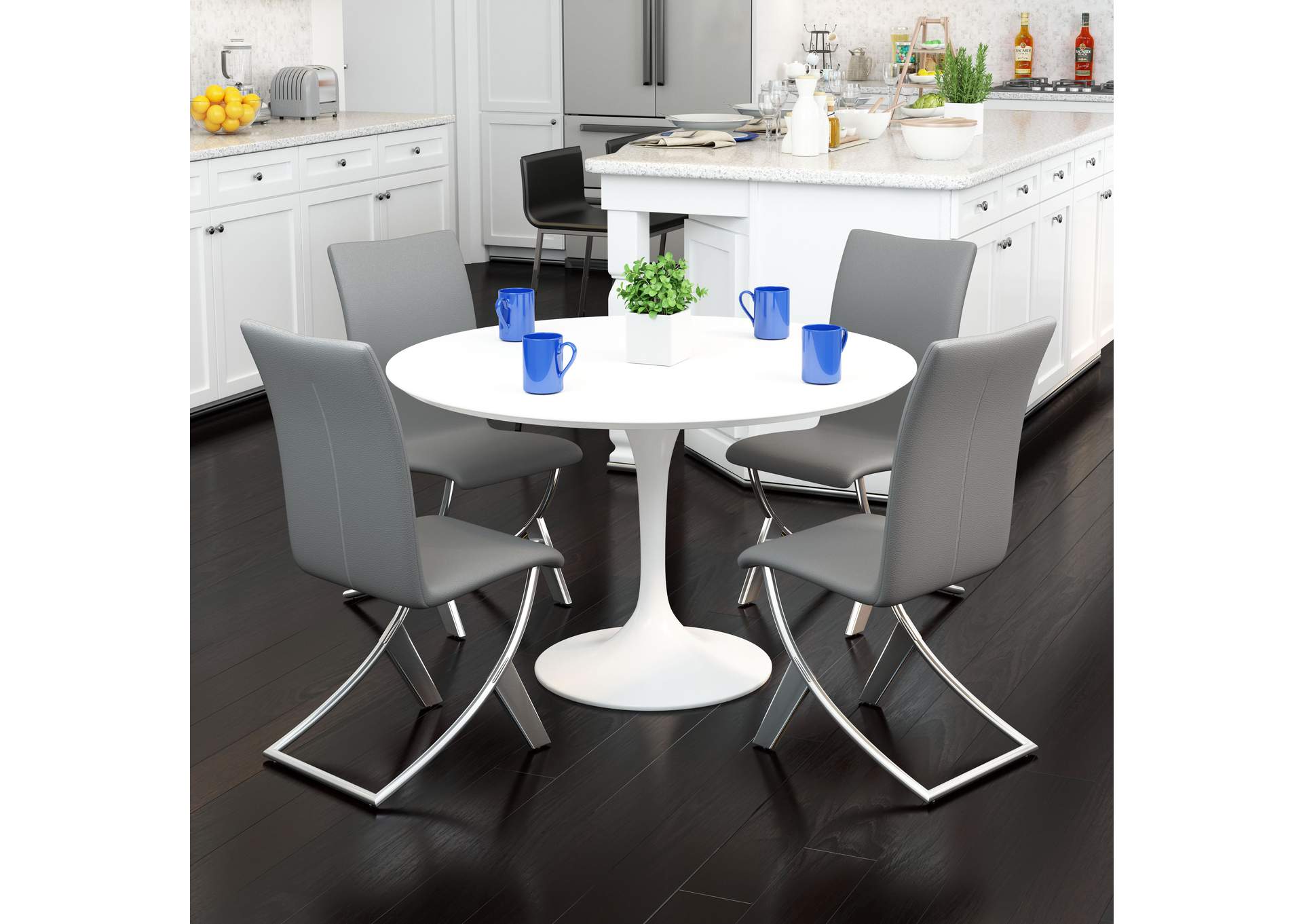 Delfin Dining Chair (Set Of 2) Gray,Zuo