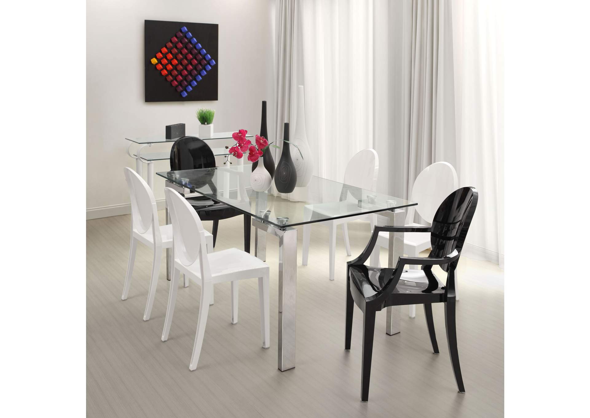 Roca Dining Table Chrome,Zuo