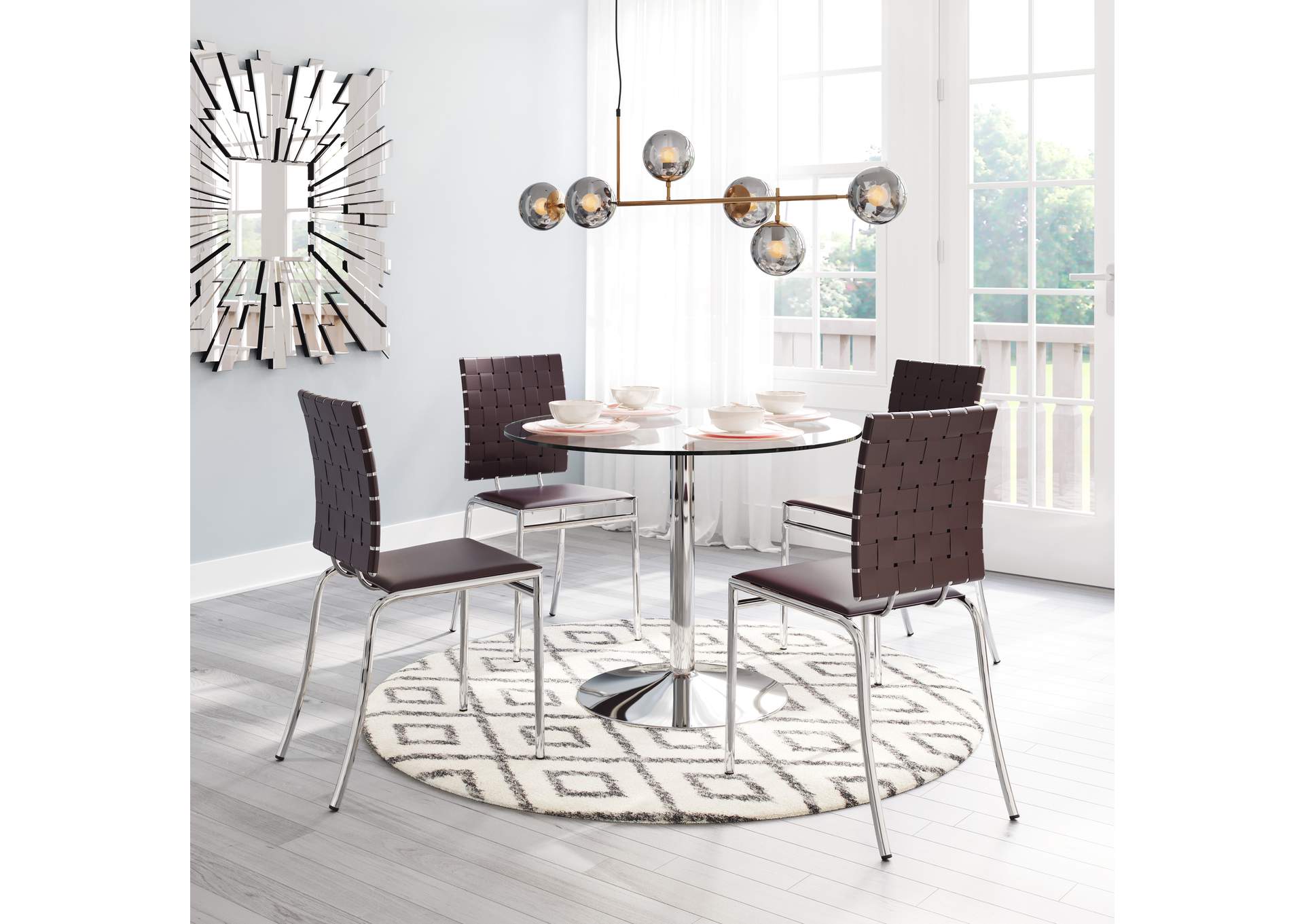 Galaxy Dining Table Chrome,Zuo