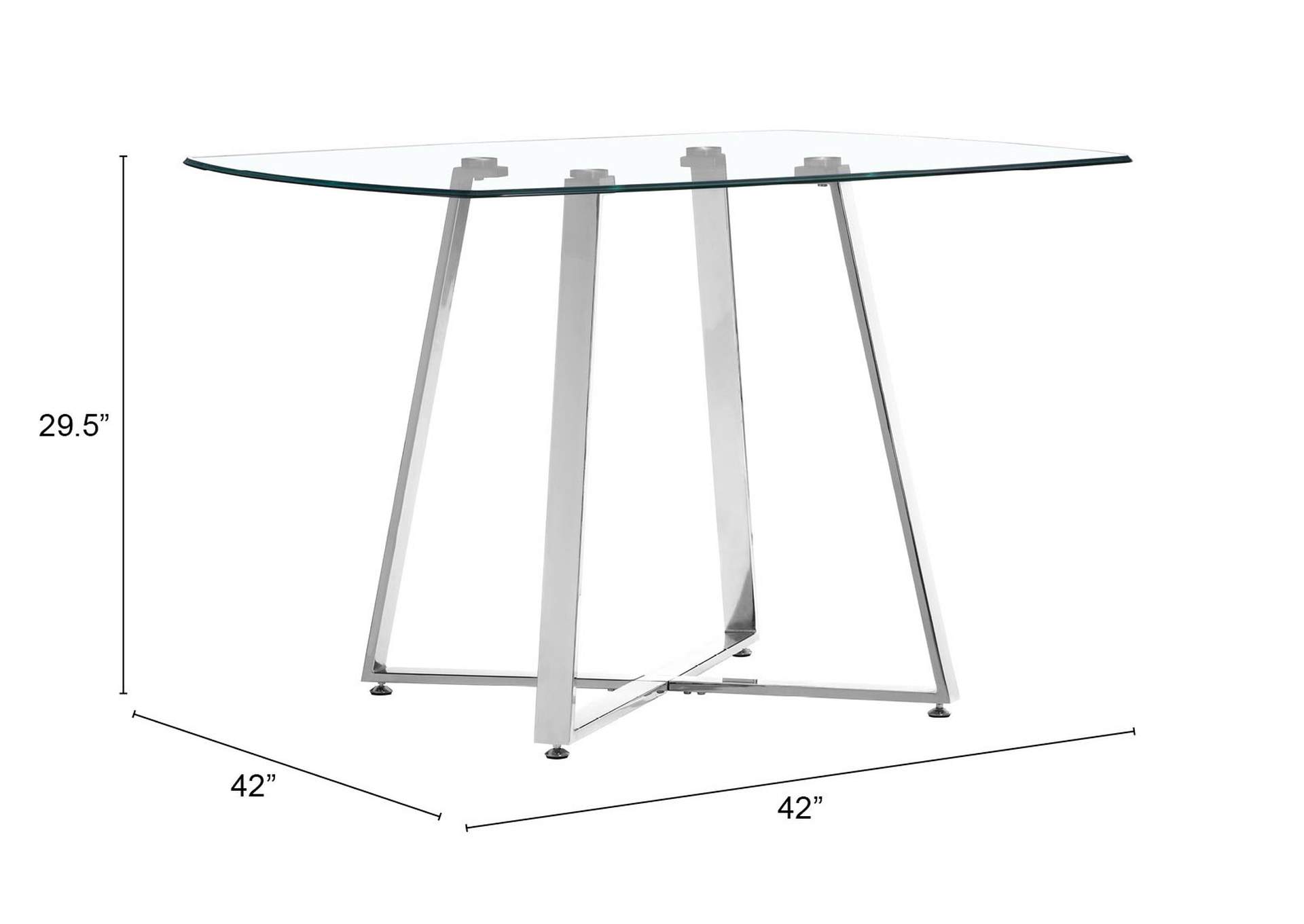 Lemon Drop Dining Table Chrome,Zuo