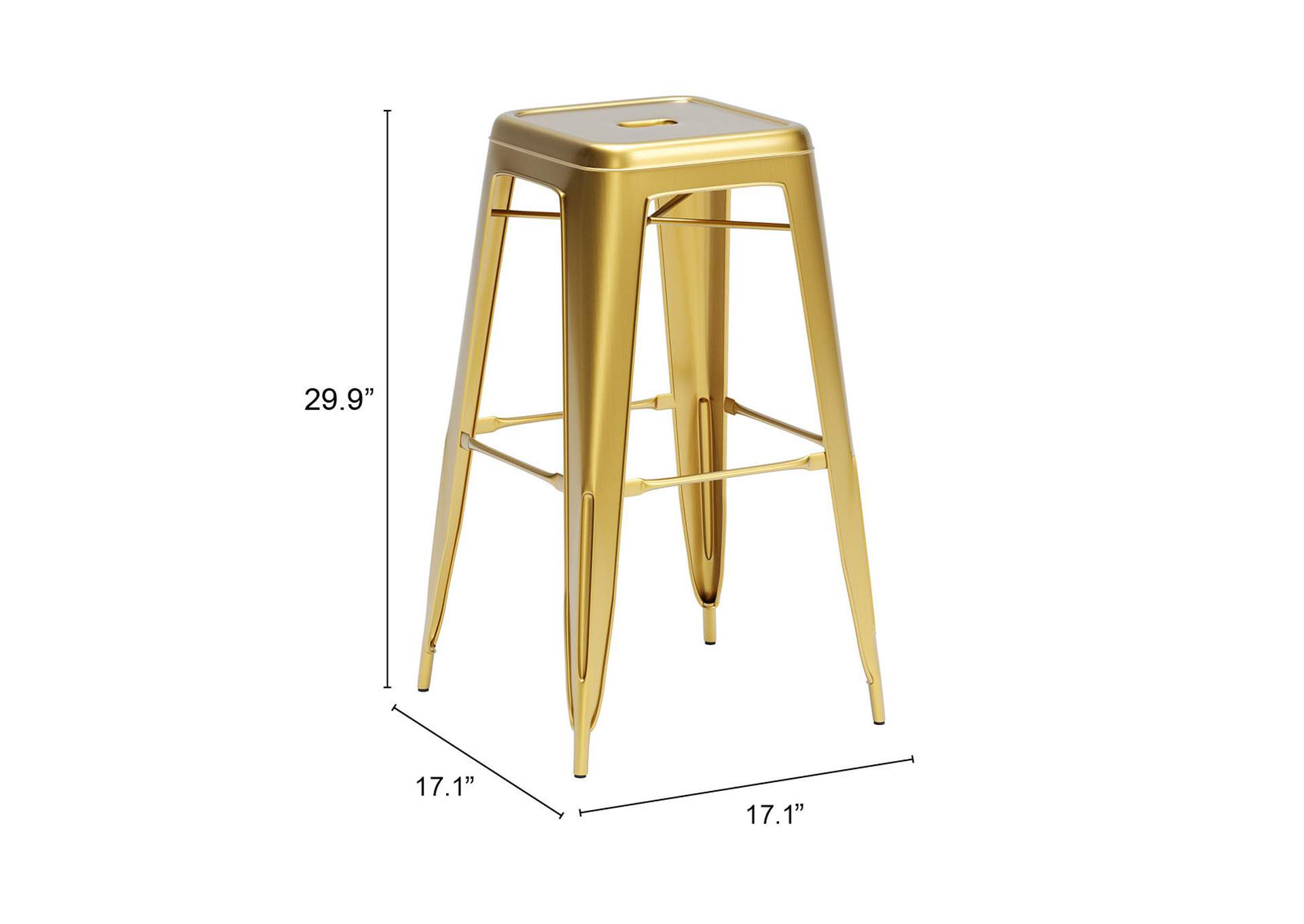 Marius Barstool (Set Of 4) Brass,Zuo