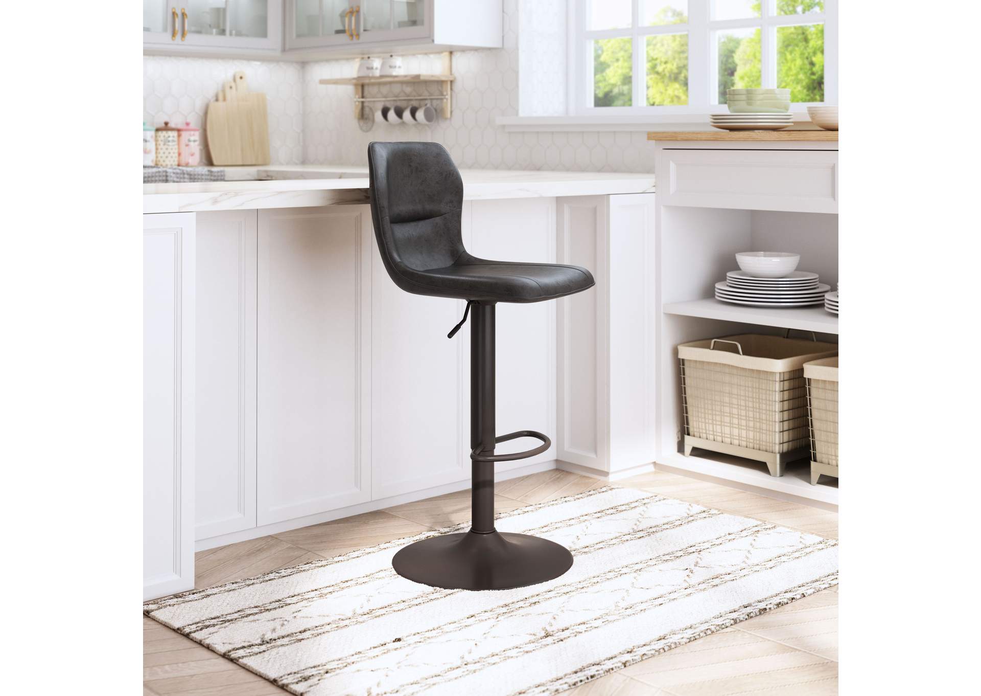 Vital Barstool Vintage Black & Dark Bronze,Zuo