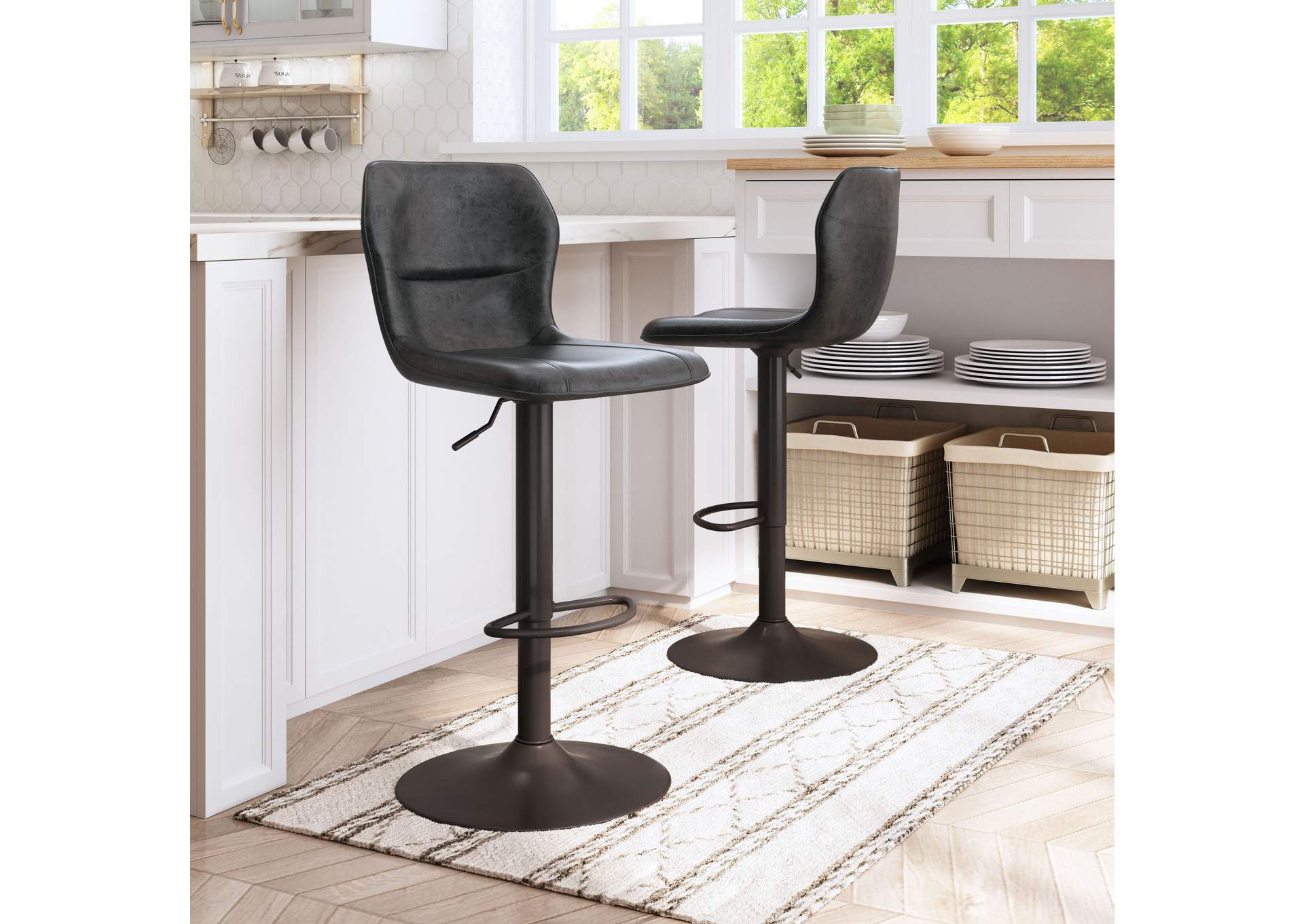 Vital Barstool Vintage Black & Dark Bronze,Zuo