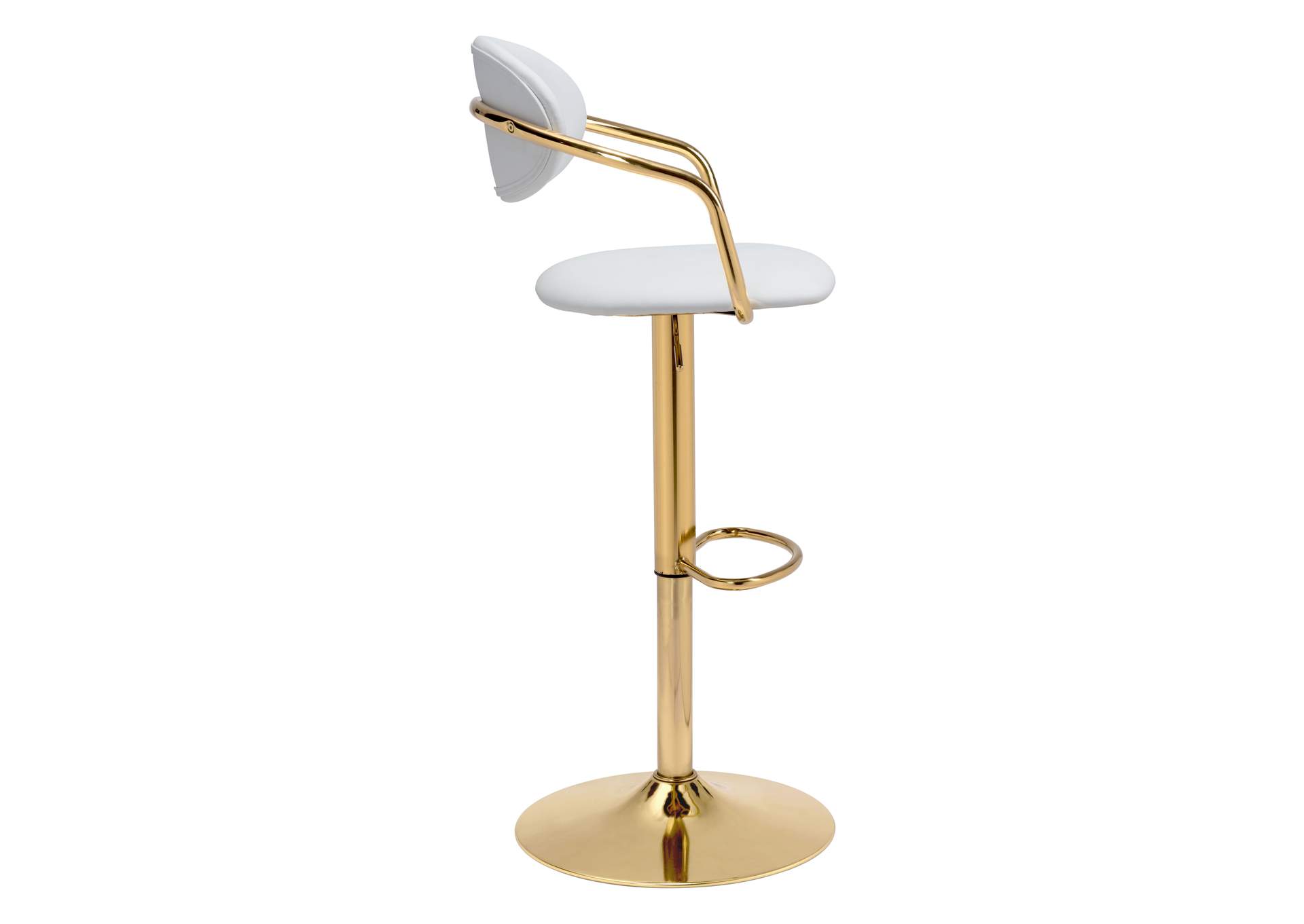 Gusto Barstool White & Gold,Zuo