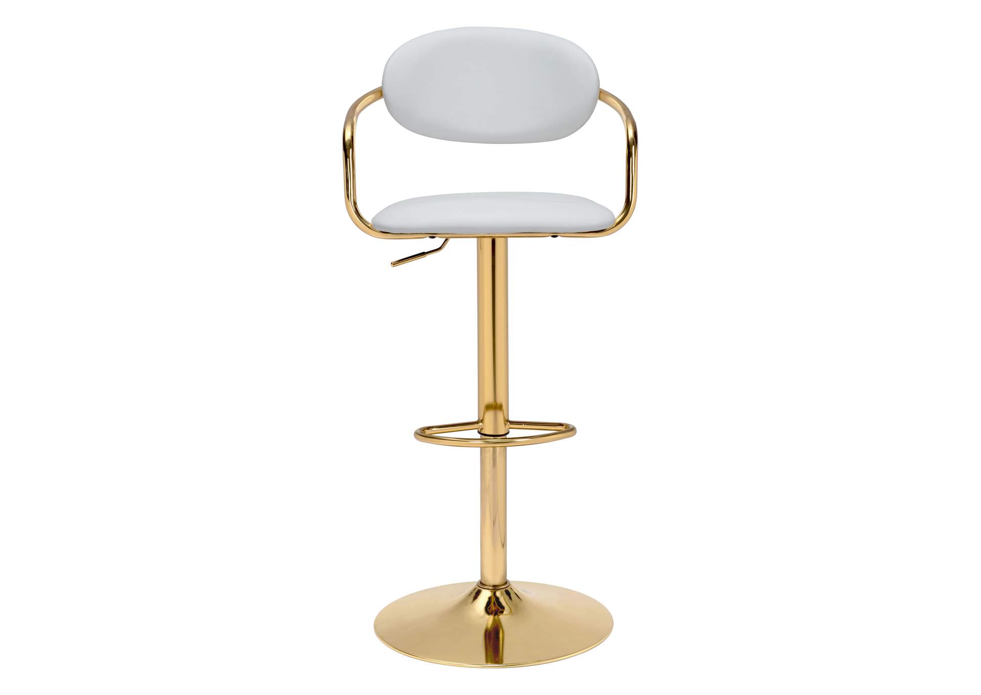 Gusto Barstool White & Gold,Zuo