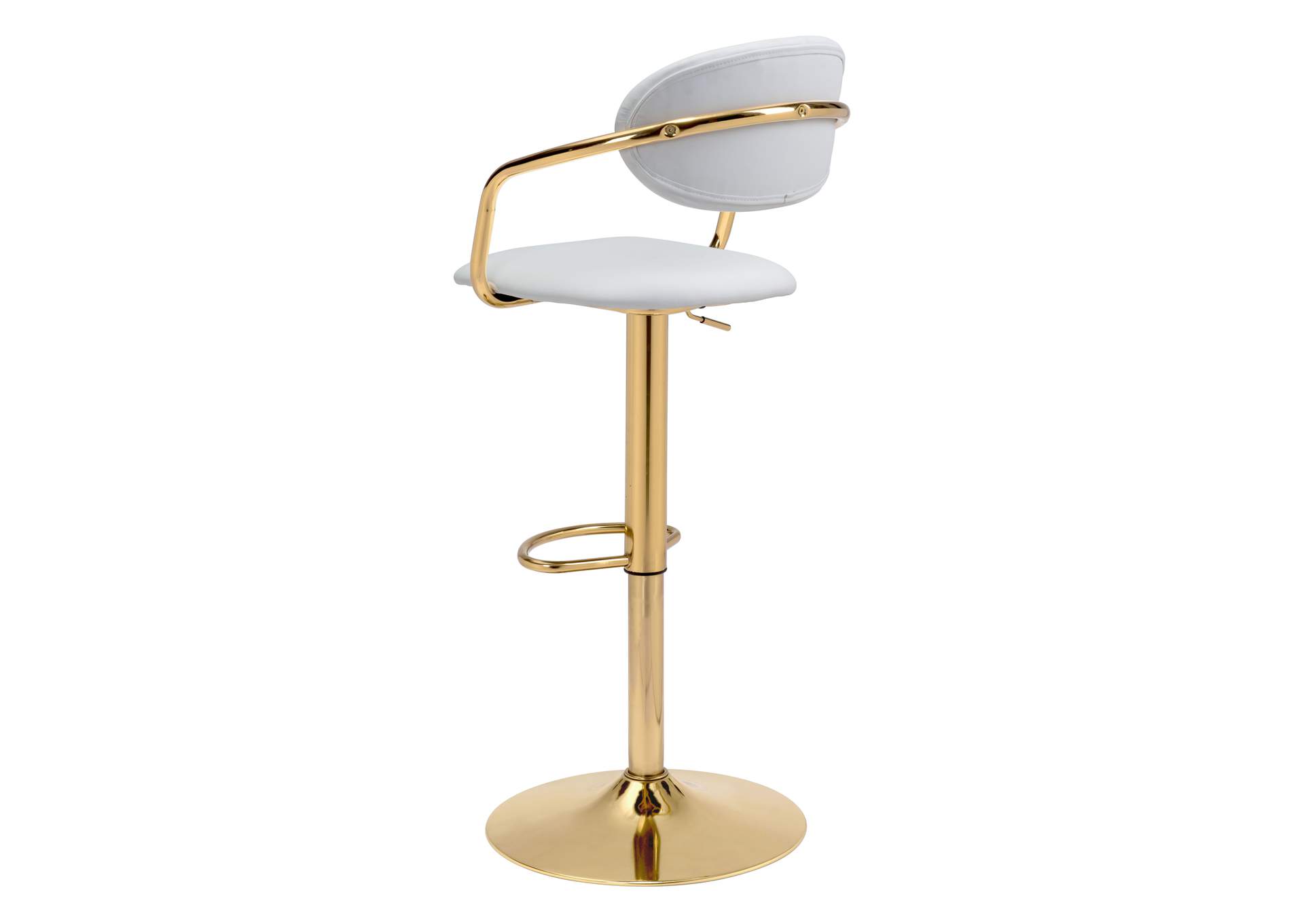 Gusto Barstool White & Gold,Zuo