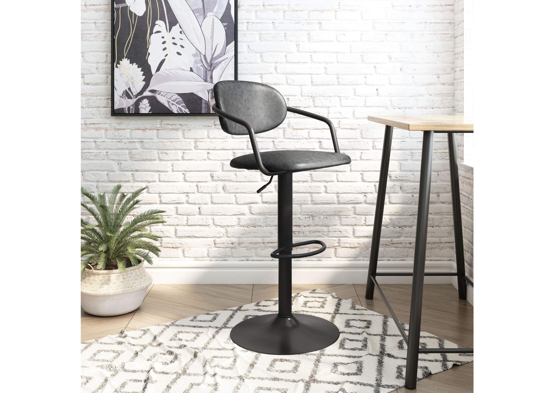 Kirby Barstool Vintage Black,Zuo