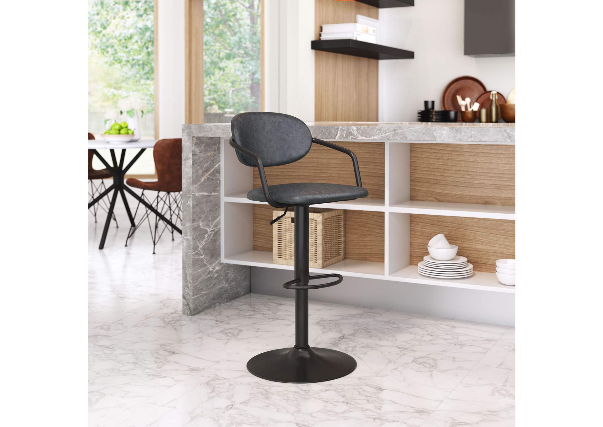 Kirby Barstool Vintage Black,Zuo