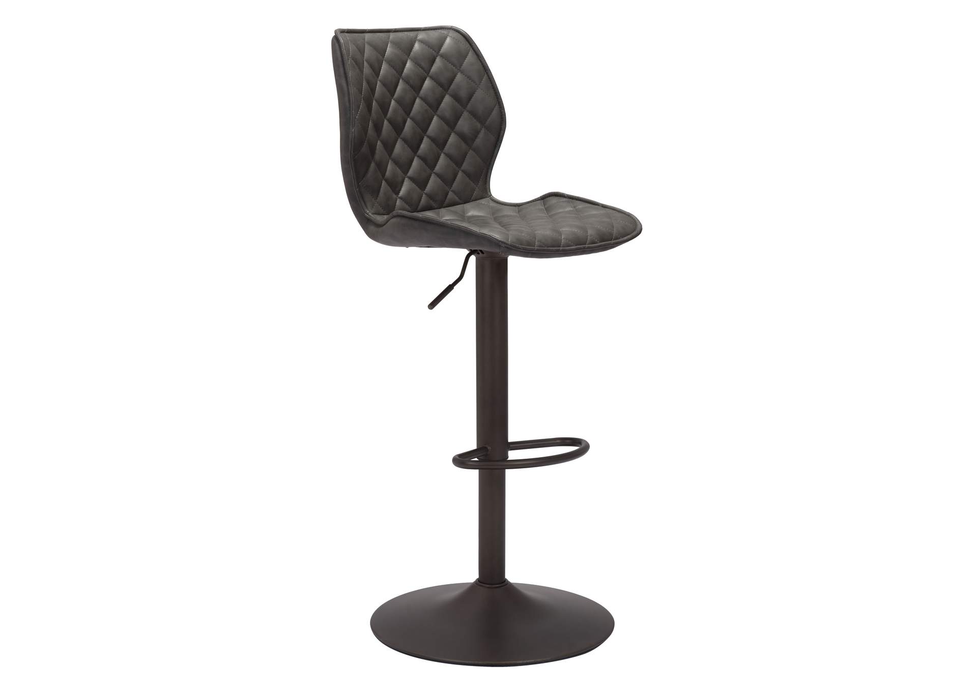 Seth Barstool Vintage Gray & Dark Bronze,Zuo