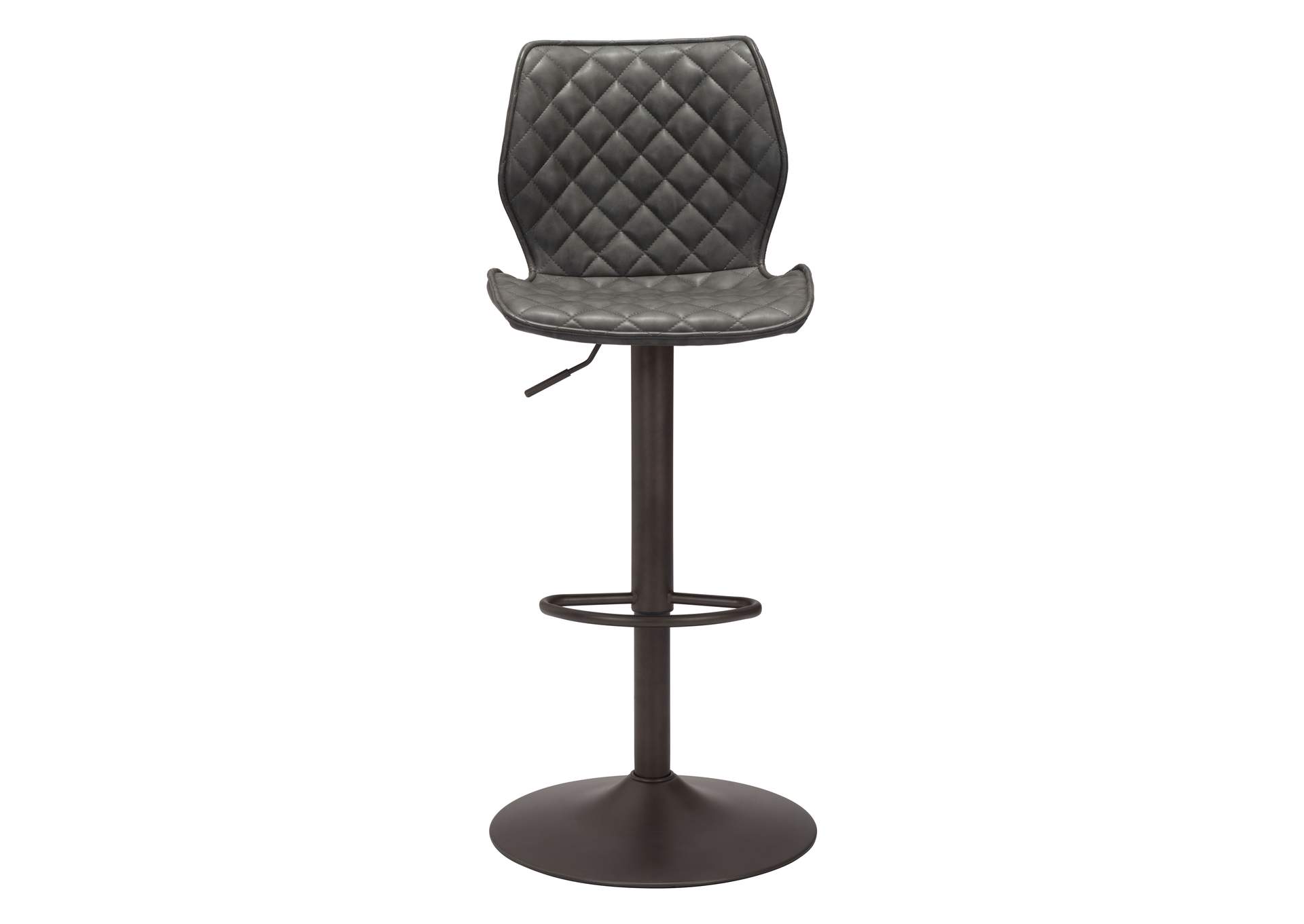 Seth Barstool Vintage Gray & Dark Bronze,Zuo