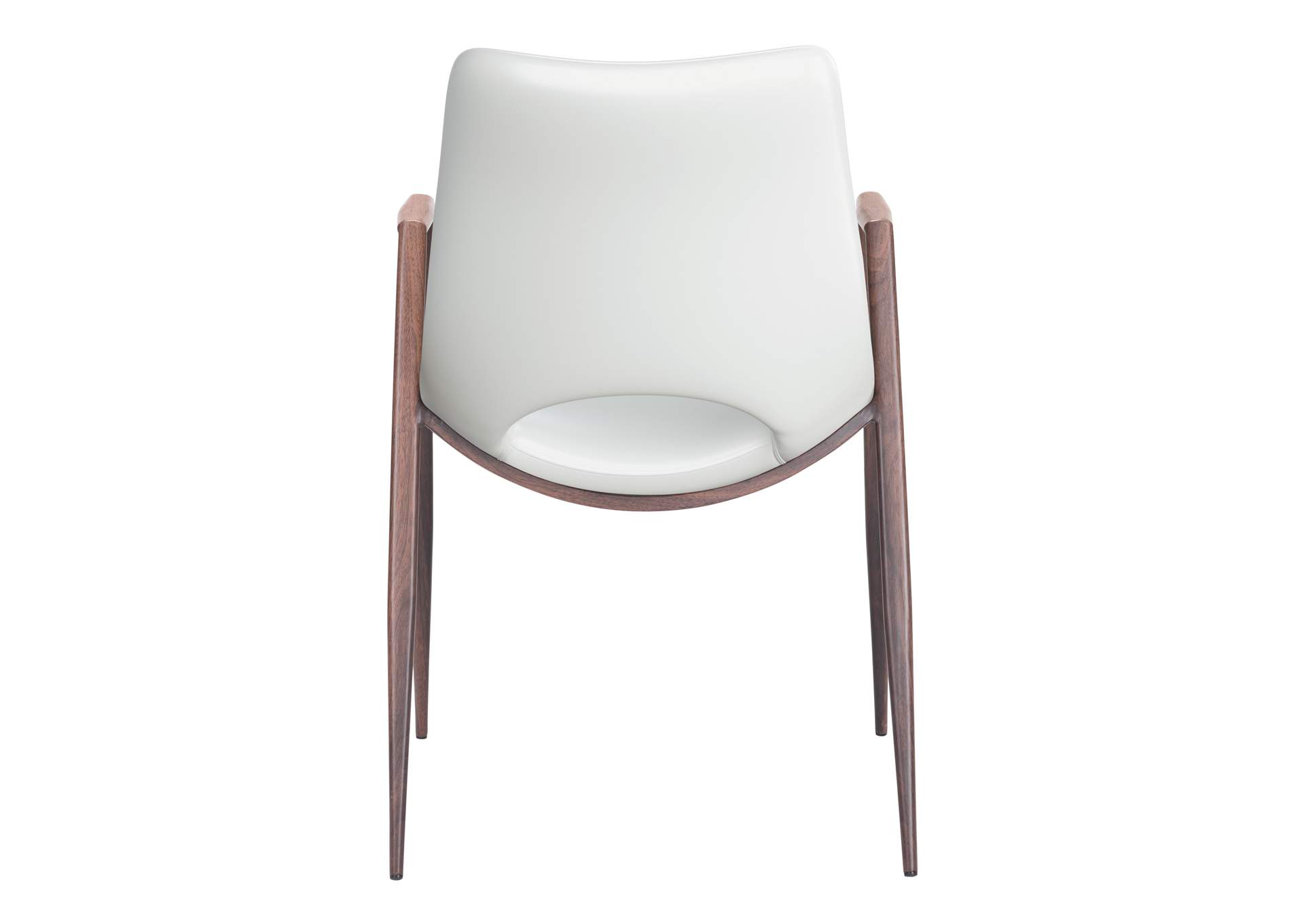 Desi Dining Chair (Set Of 2) White & Walnut,Zuo