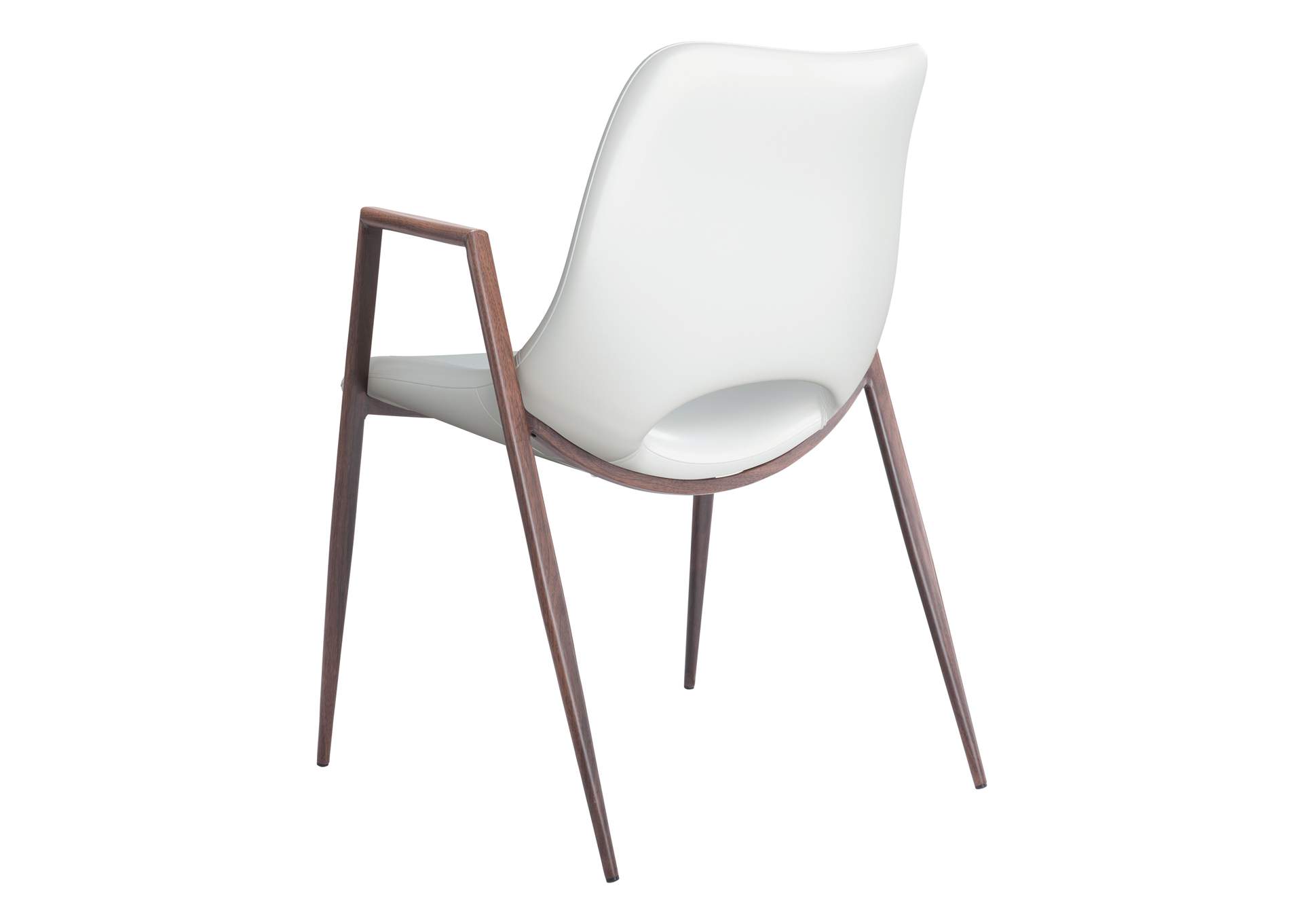 Desi Dining Chair (Set Of 2) White & Walnut,Zuo