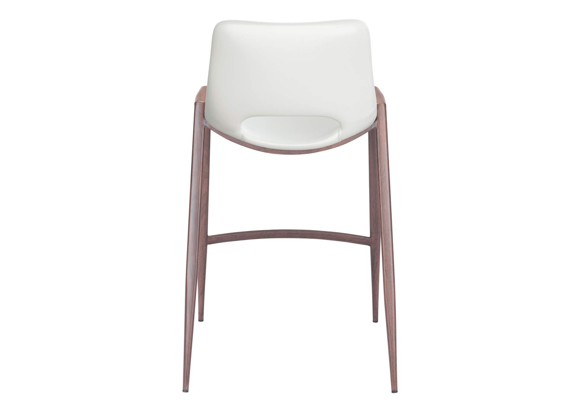 Desi Counter Stool (Set Of 2) White & Walnut,Zuo