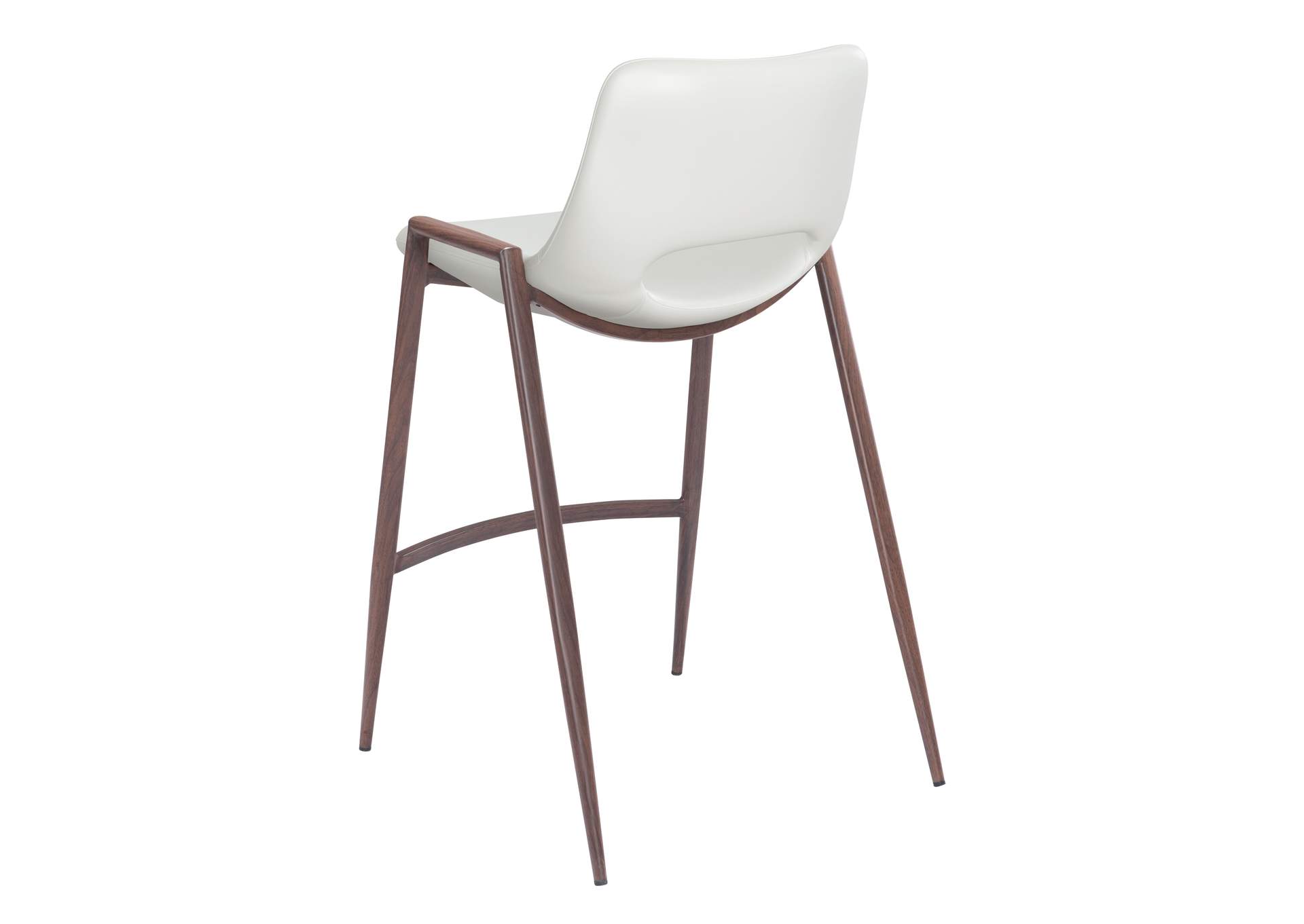 Desi Counter Stool (Set Of 2) White & Walnut,Zuo