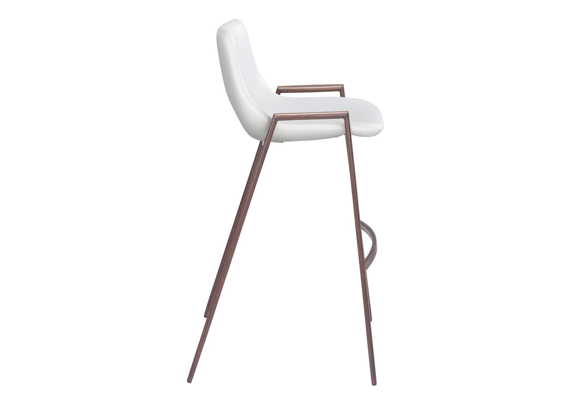 Desi Barstool (Set Of 2) White & Walnut,Zuo