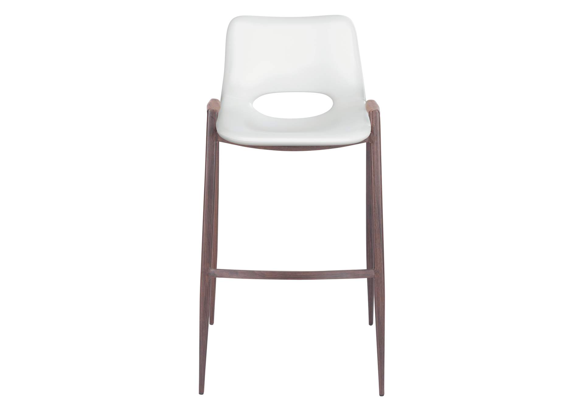 Desi Barstool (Set Of 2) White & Walnut,Zuo