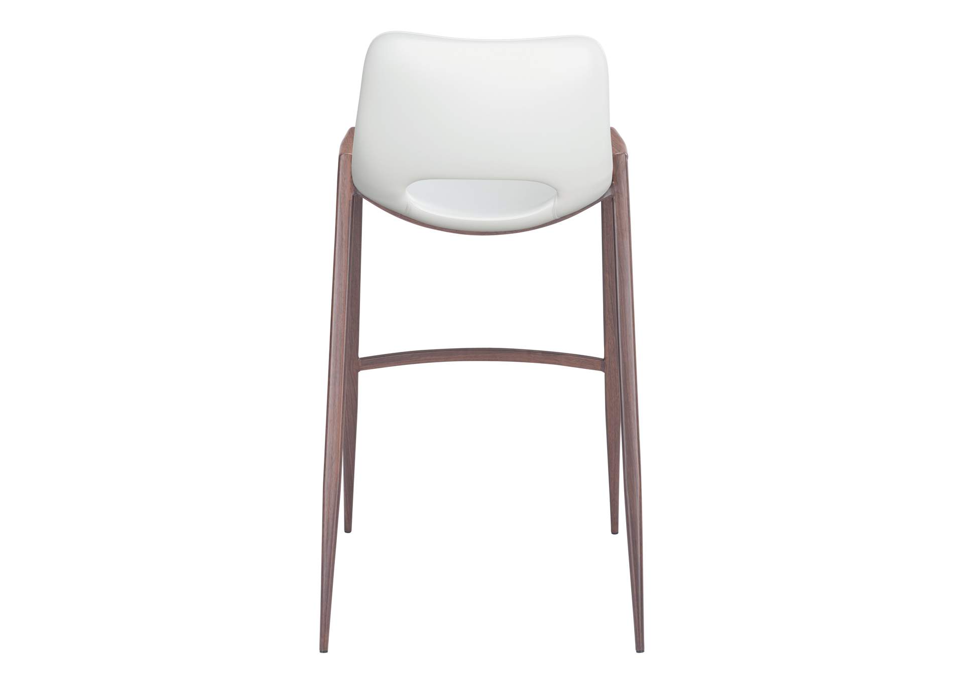 Desi Barstool (Set Of 2) White & Walnut,Zuo