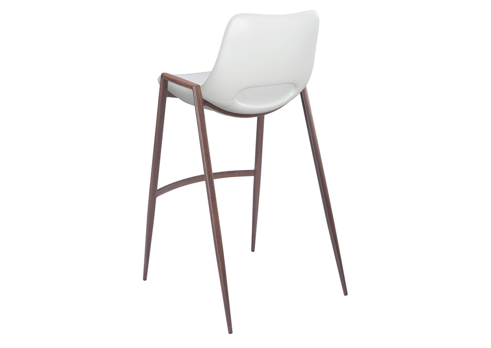 Desi Barstool (Set Of 2) White & Walnut,Zuo