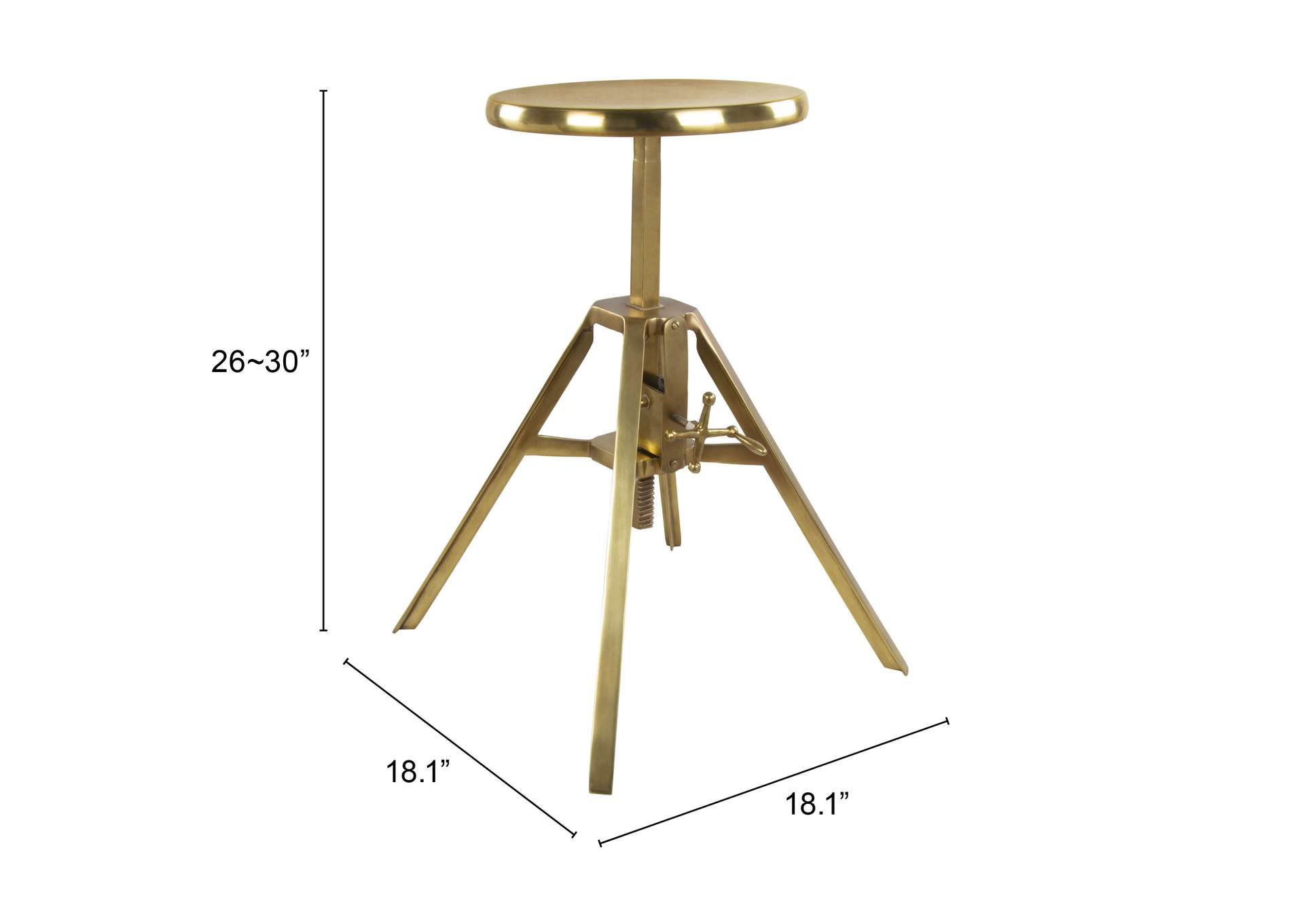 Mercy Stool Brass Gold,Zuo