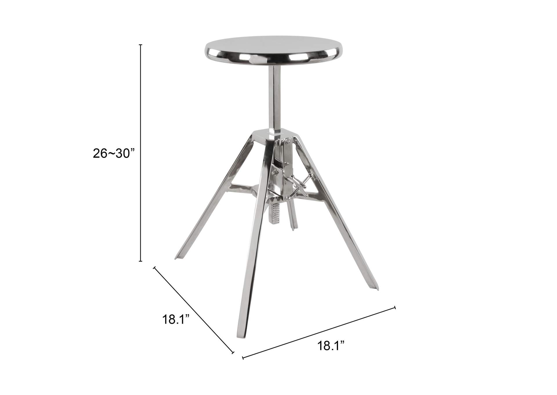 Mercy Counter Stool Silver,Zuo