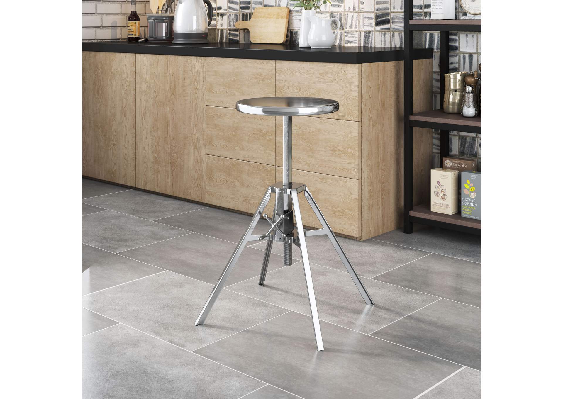 Mercy Counter Stool Silver,Zuo