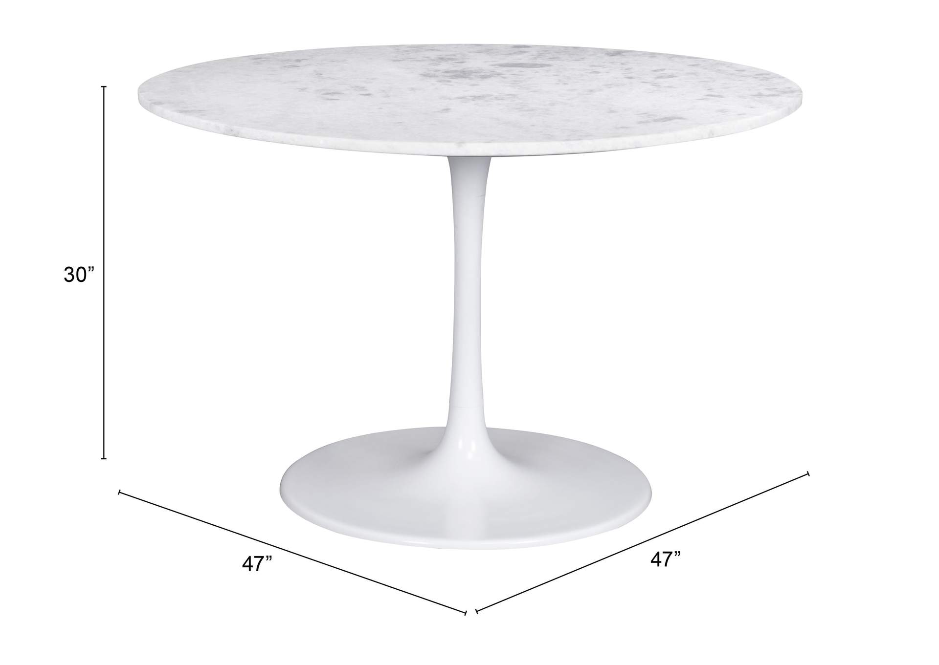 Phoenix Dining Table White,Zuo