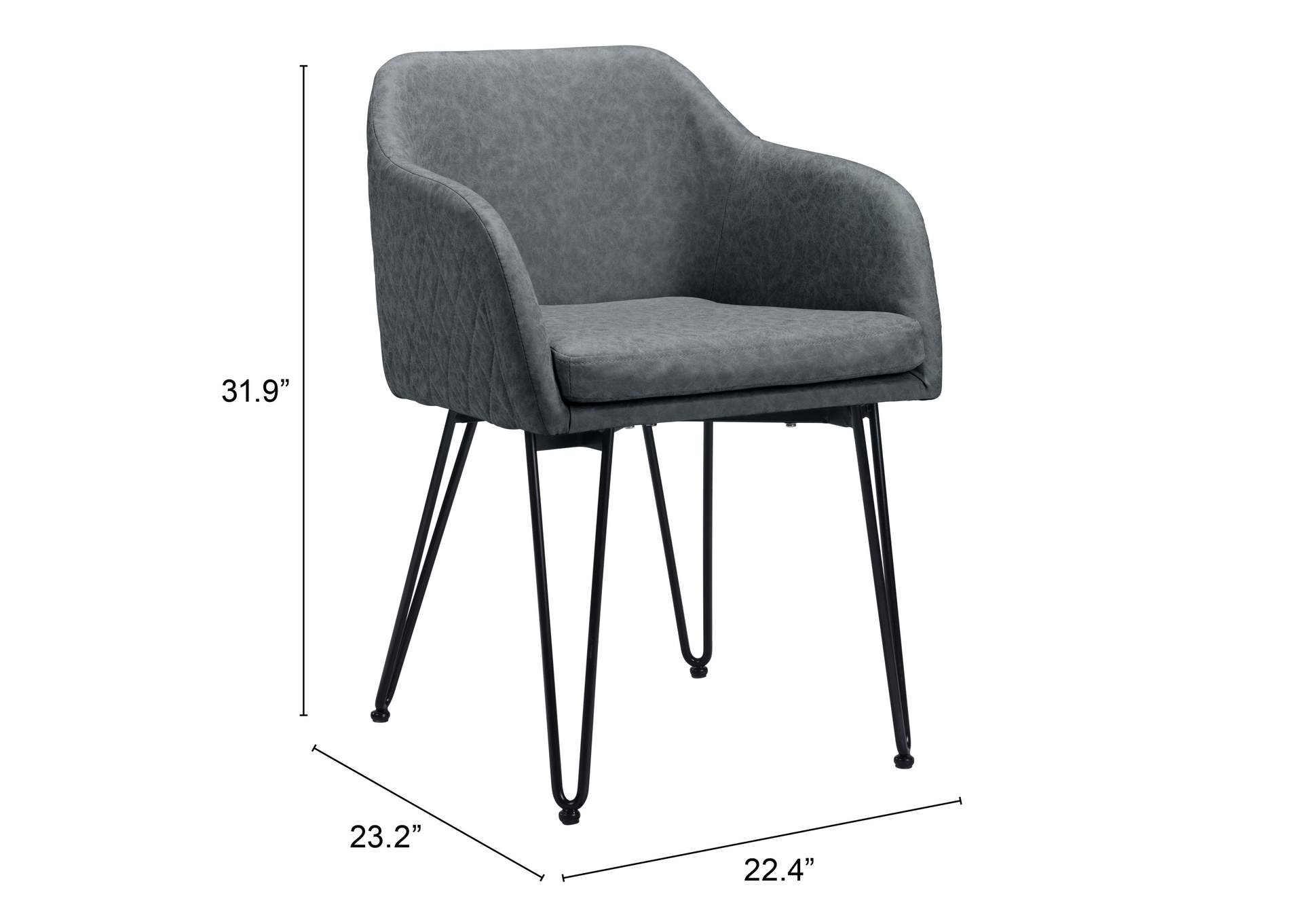 Braxton Dining Chair (Set Of 2) Vintage Gray,Zuo
