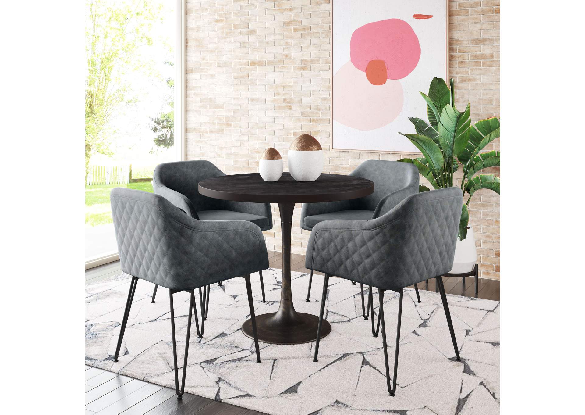 Braxton Dining Chair (Set Of 2) Vintage Gray,Zuo