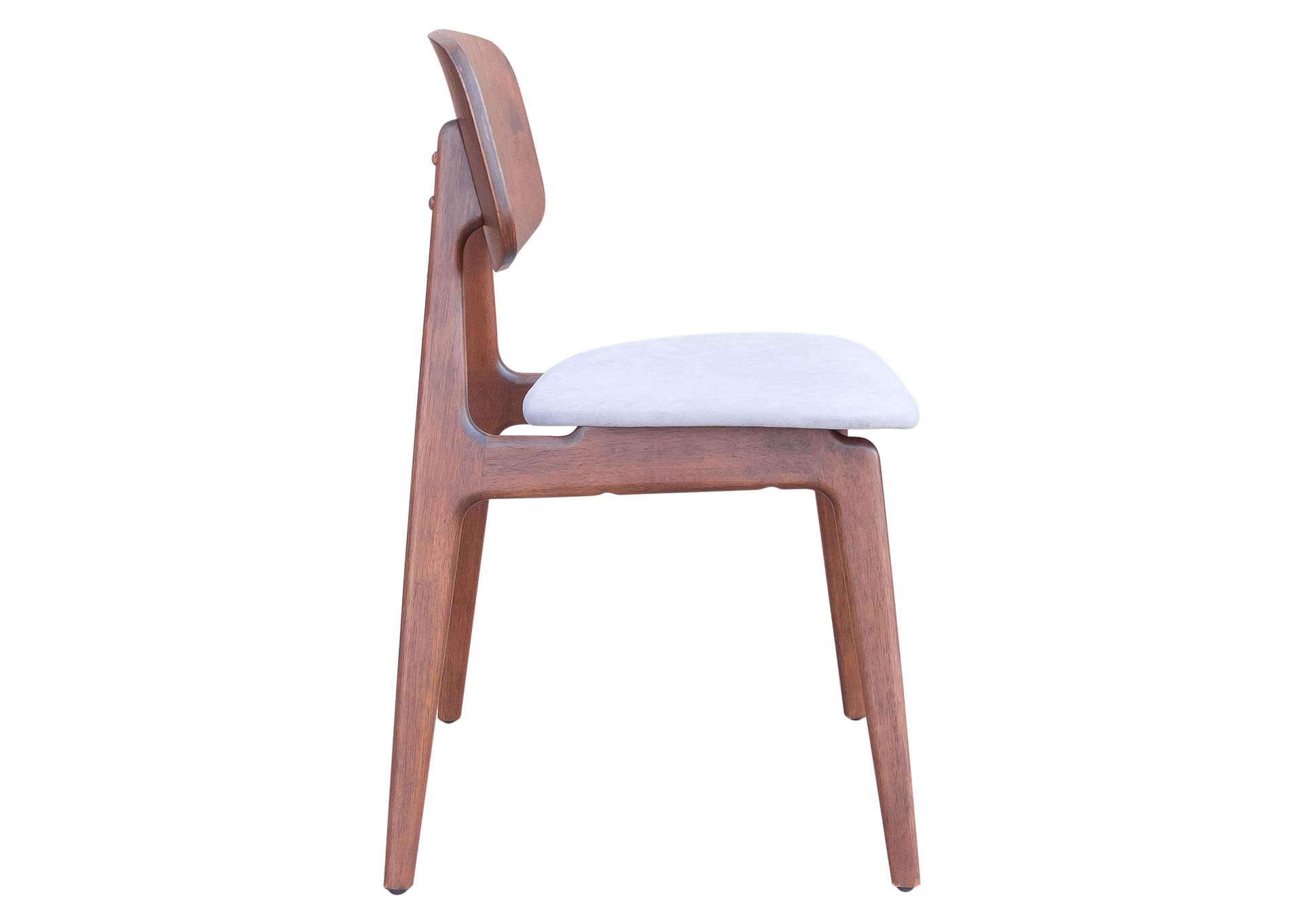 Othello Dining Chair (Set Of 2) Light Gray & Walnut,Zuo