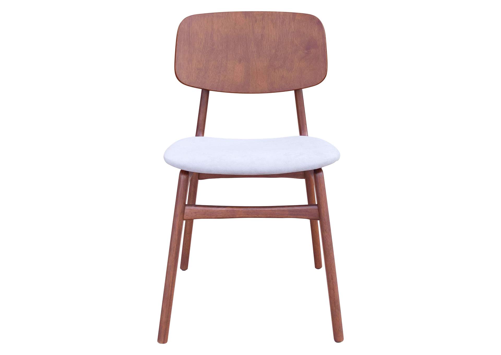 Othello Dining Chair (Set Of 2) Light Gray & Walnut,Zuo