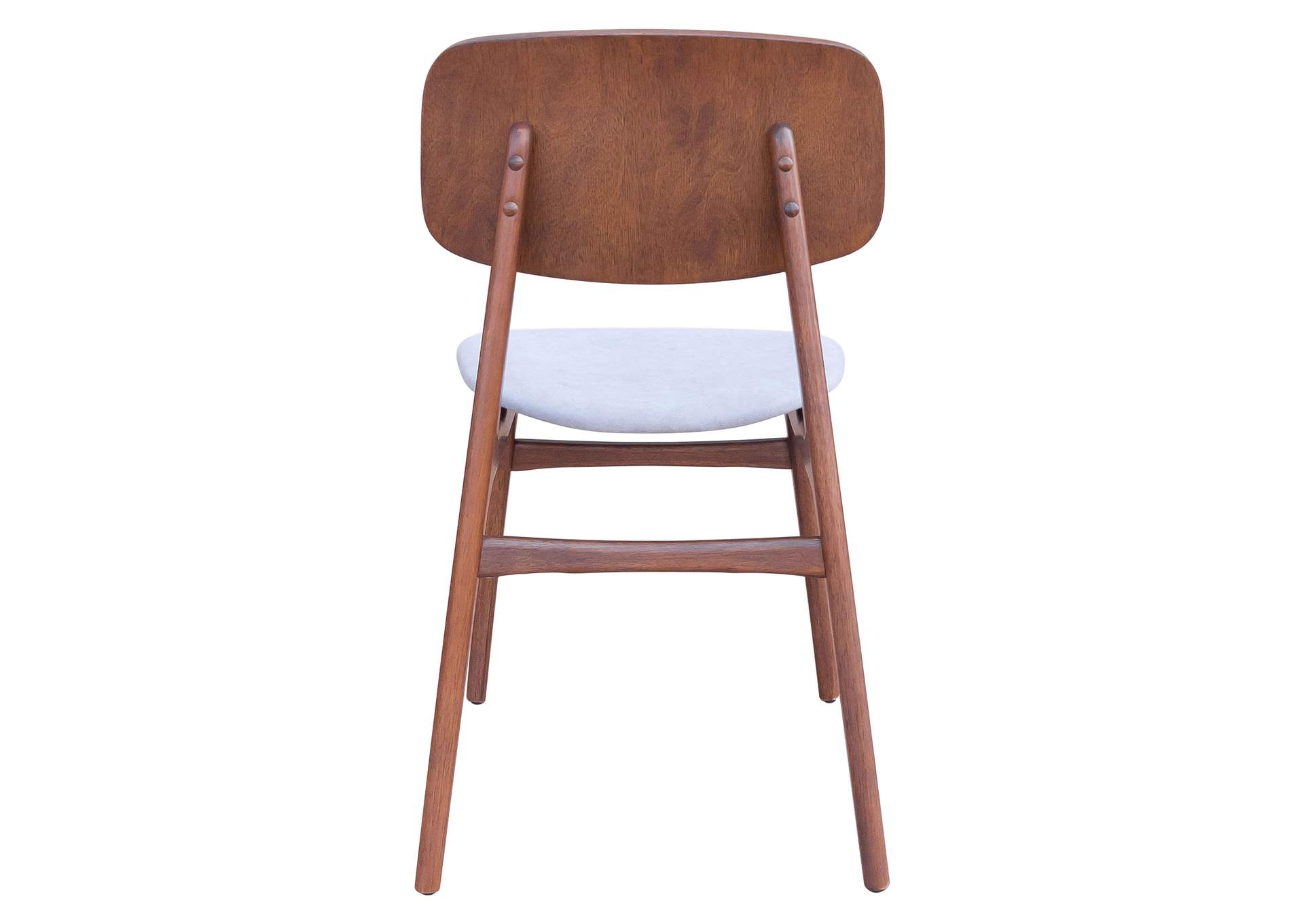 Othello Dining Chair (Set Of 2) Light Gray & Walnut,Zuo