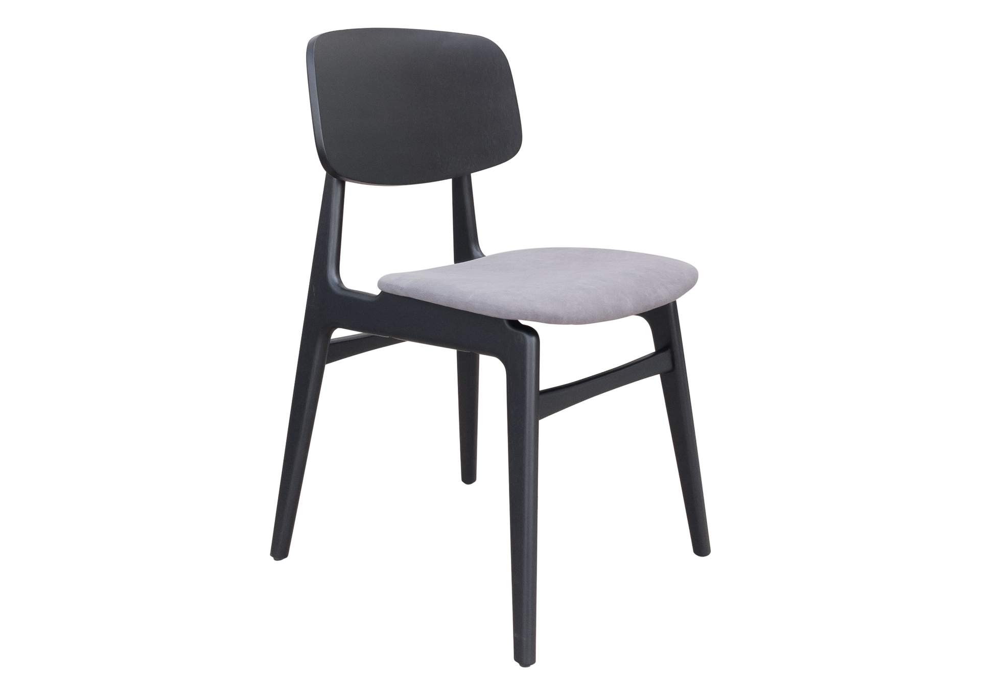 Othello Dining Chair (Set Of 2) Gray & Black,Zuo