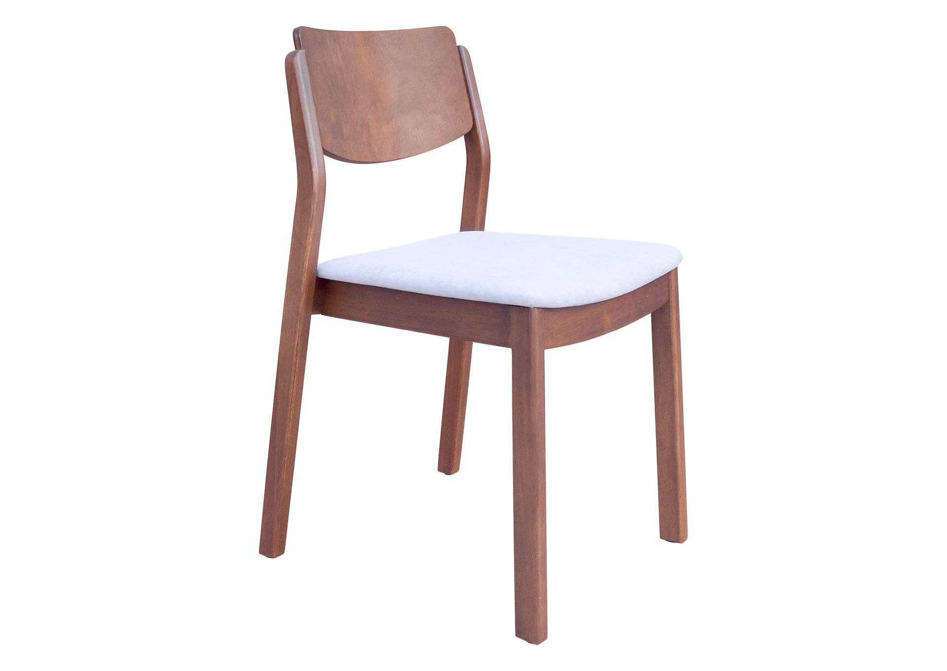 Desdamona Dining Chair (Set Of 2) Light Gray & Walnut,Zuo