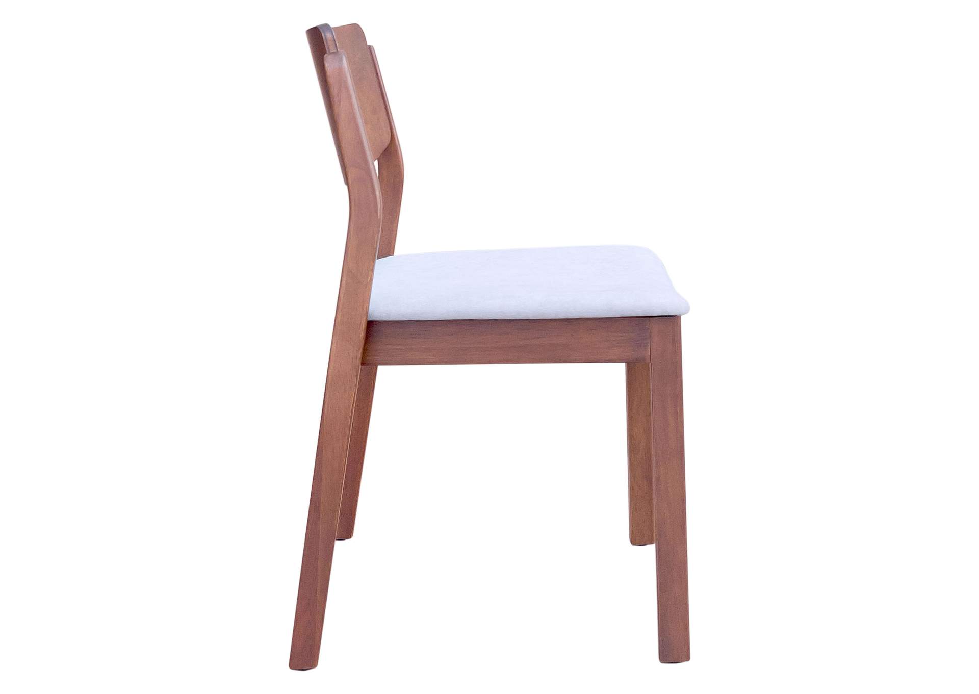 Desdamona Dining Chair (Set Of 2) Light Gray & Walnut,Zuo