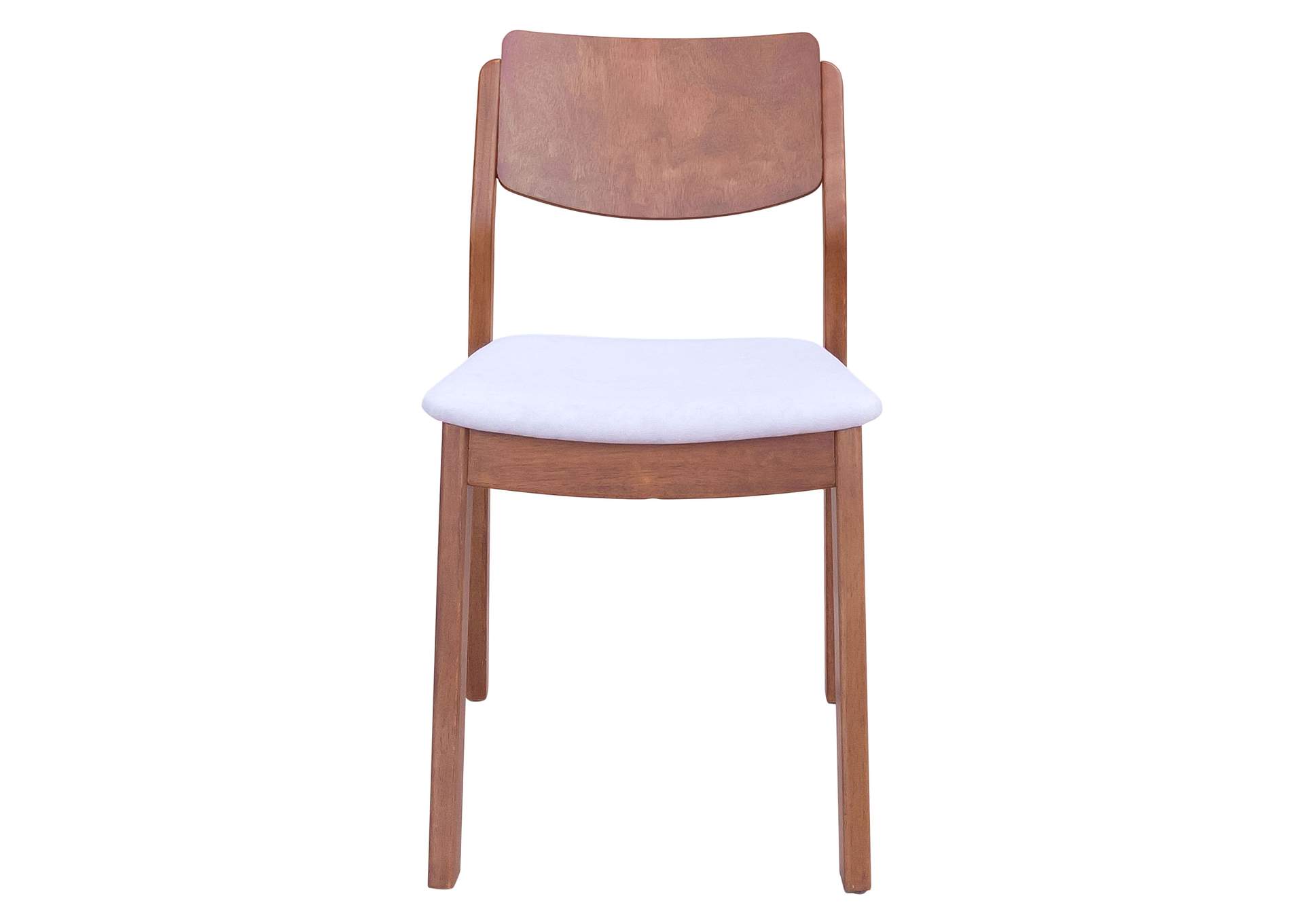 Desdamona Dining Chair (Set Of 2) Light Gray & Walnut,Zuo
