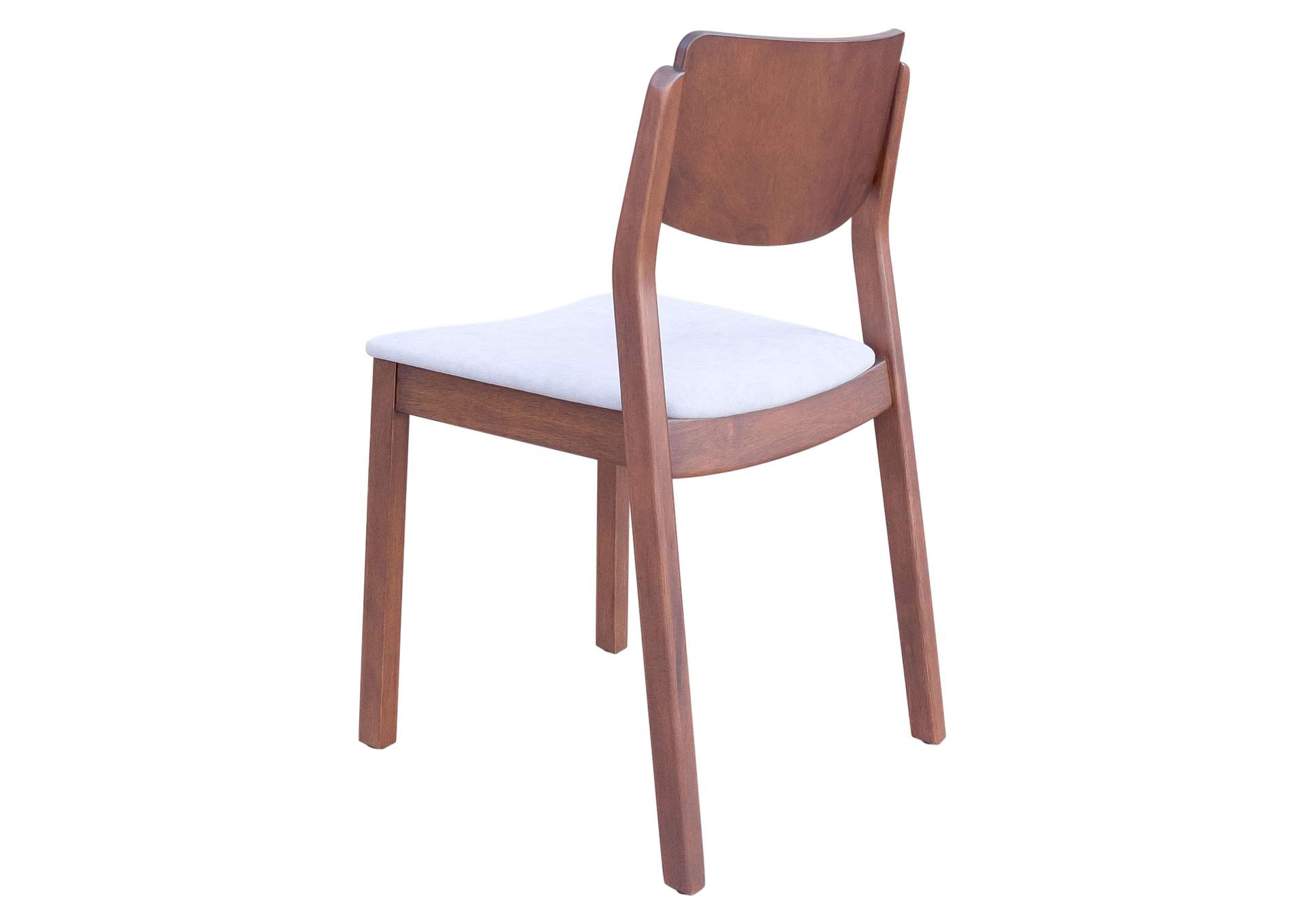 Desdamona Dining Chair (Set Of 2) Light Gray & Walnut,Zuo