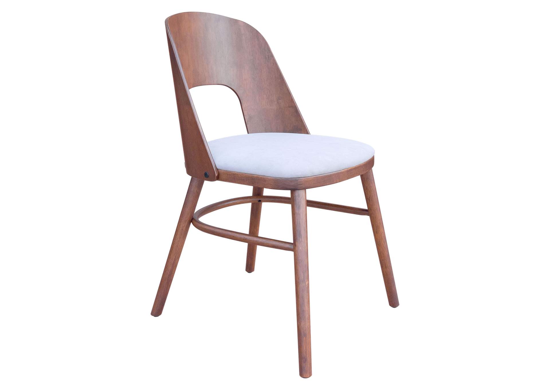 Iago Dining Chair (Set Of 2) Light Gray & Walnut,Zuo