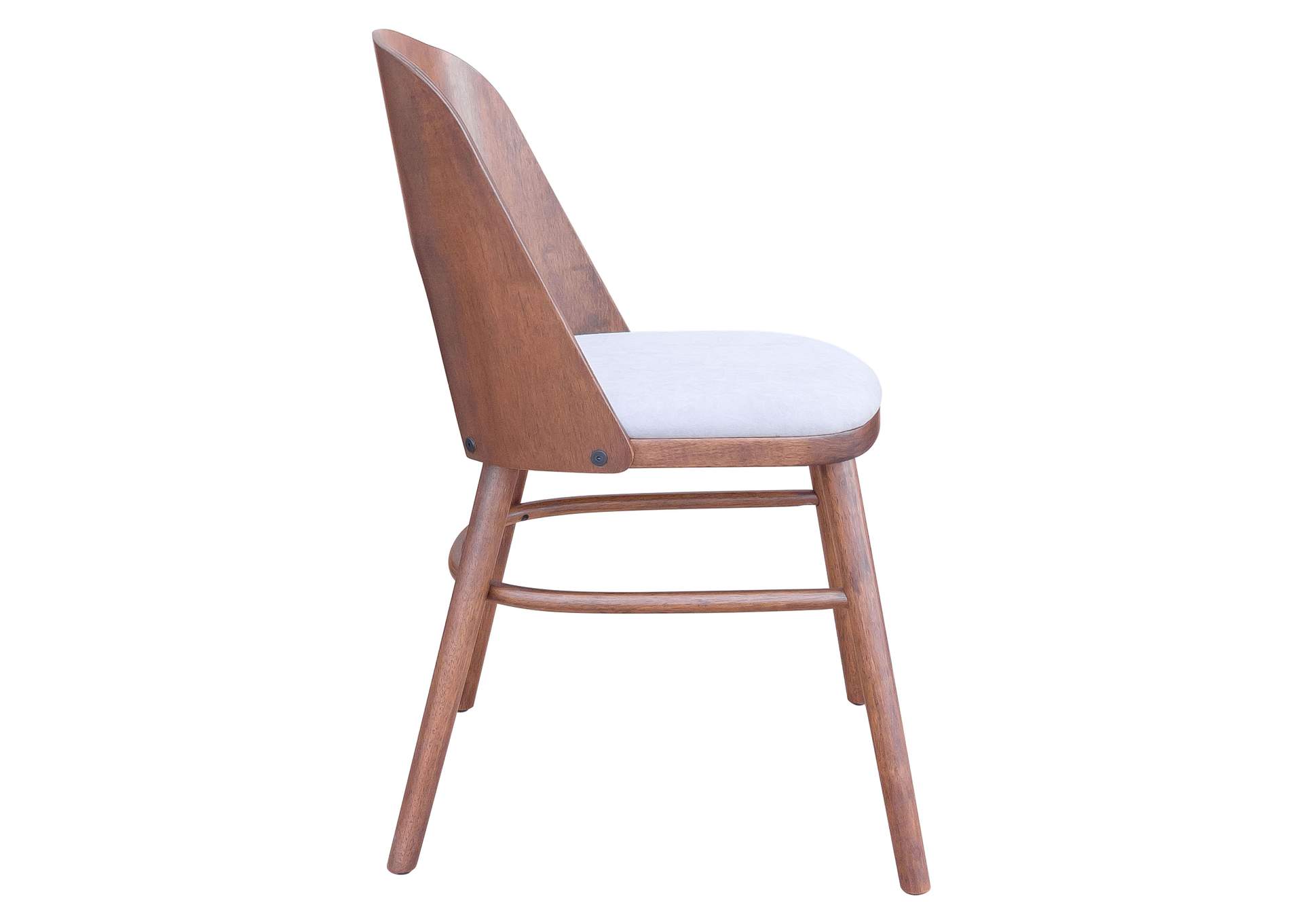 Iago Dining Chair (Set Of 2) Light Gray & Walnut,Zuo