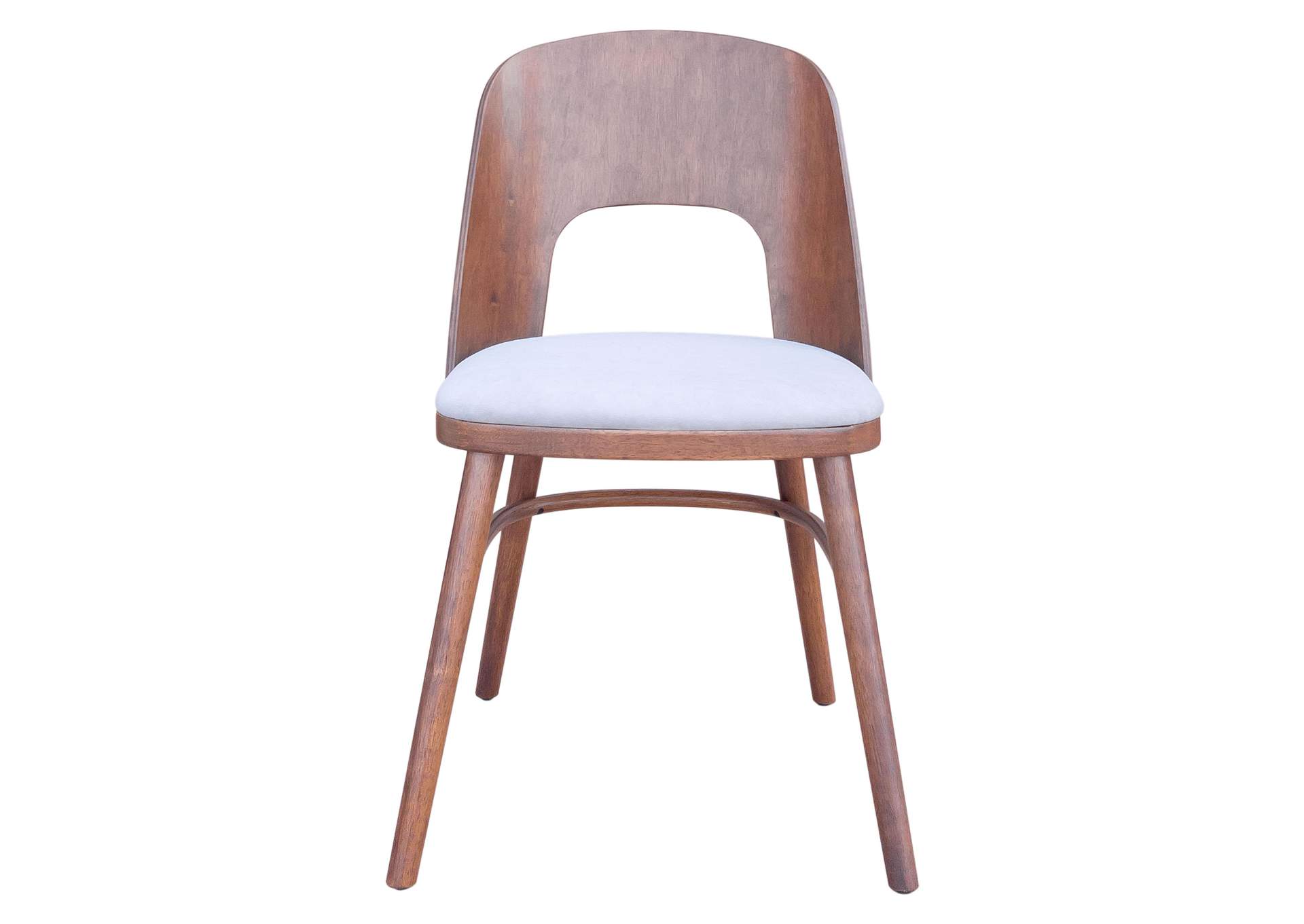 Iago Dining Chair (Set Of 2) Light Gray & Walnut,Zuo