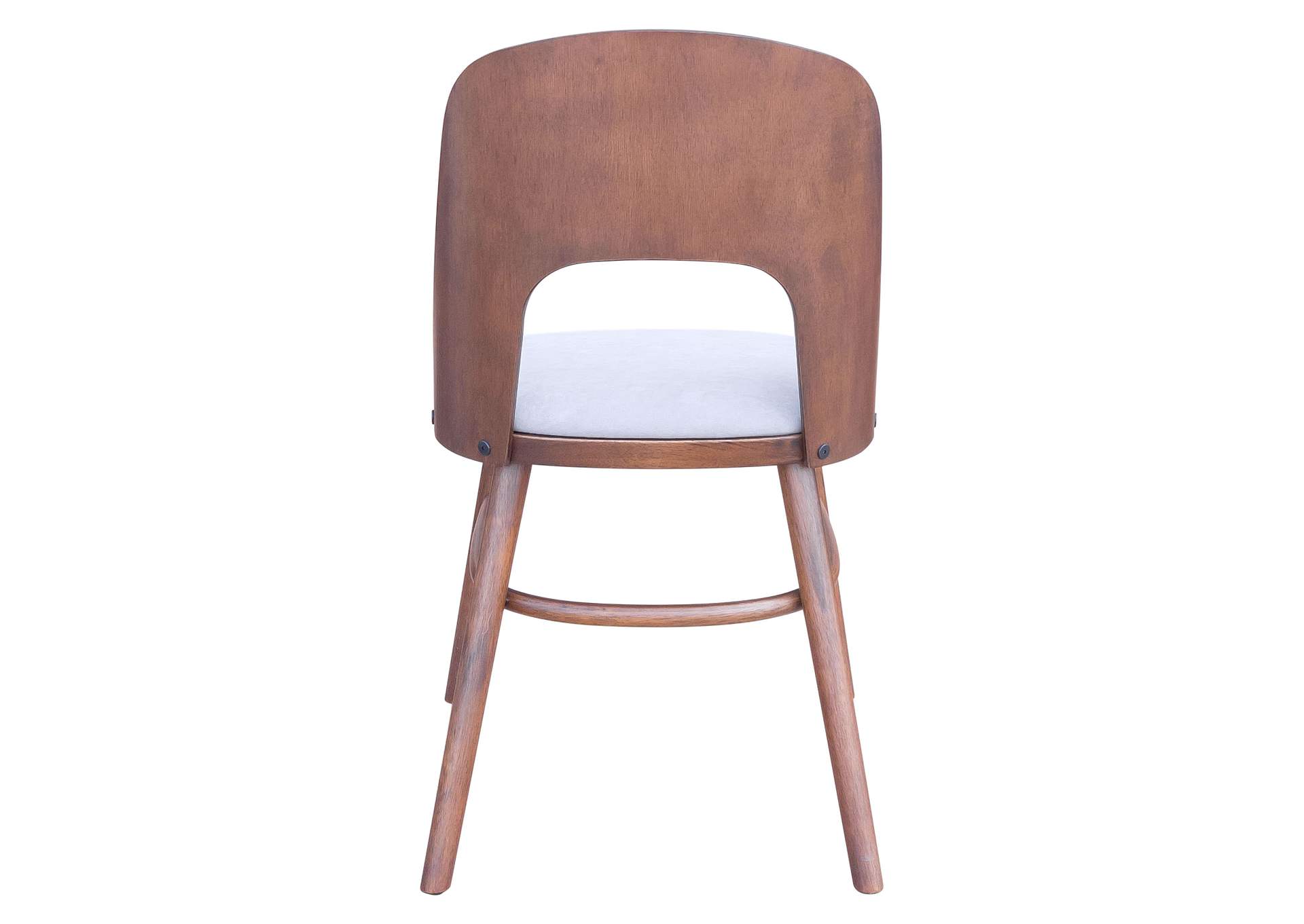 Iago Dining Chair (Set Of 2) Light Gray & Walnut,Zuo